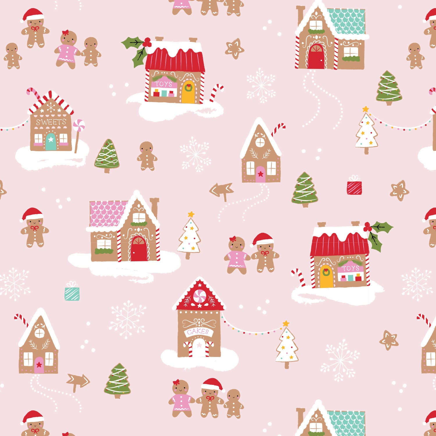 Gingerbread Village Wrapping Paper by CynthiaF