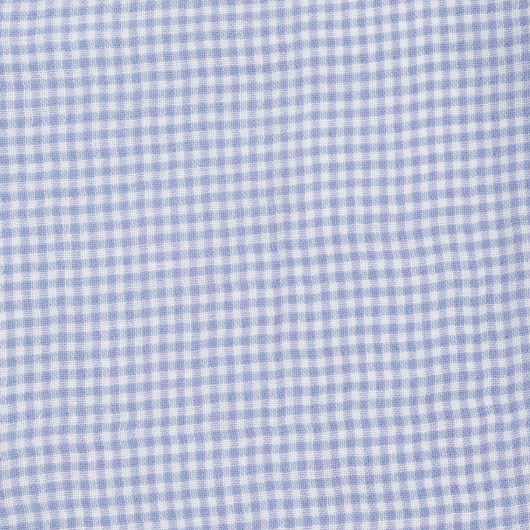 Ruffle Ric-Rac Sunsuit - Micro Gingham Blue Blizzard