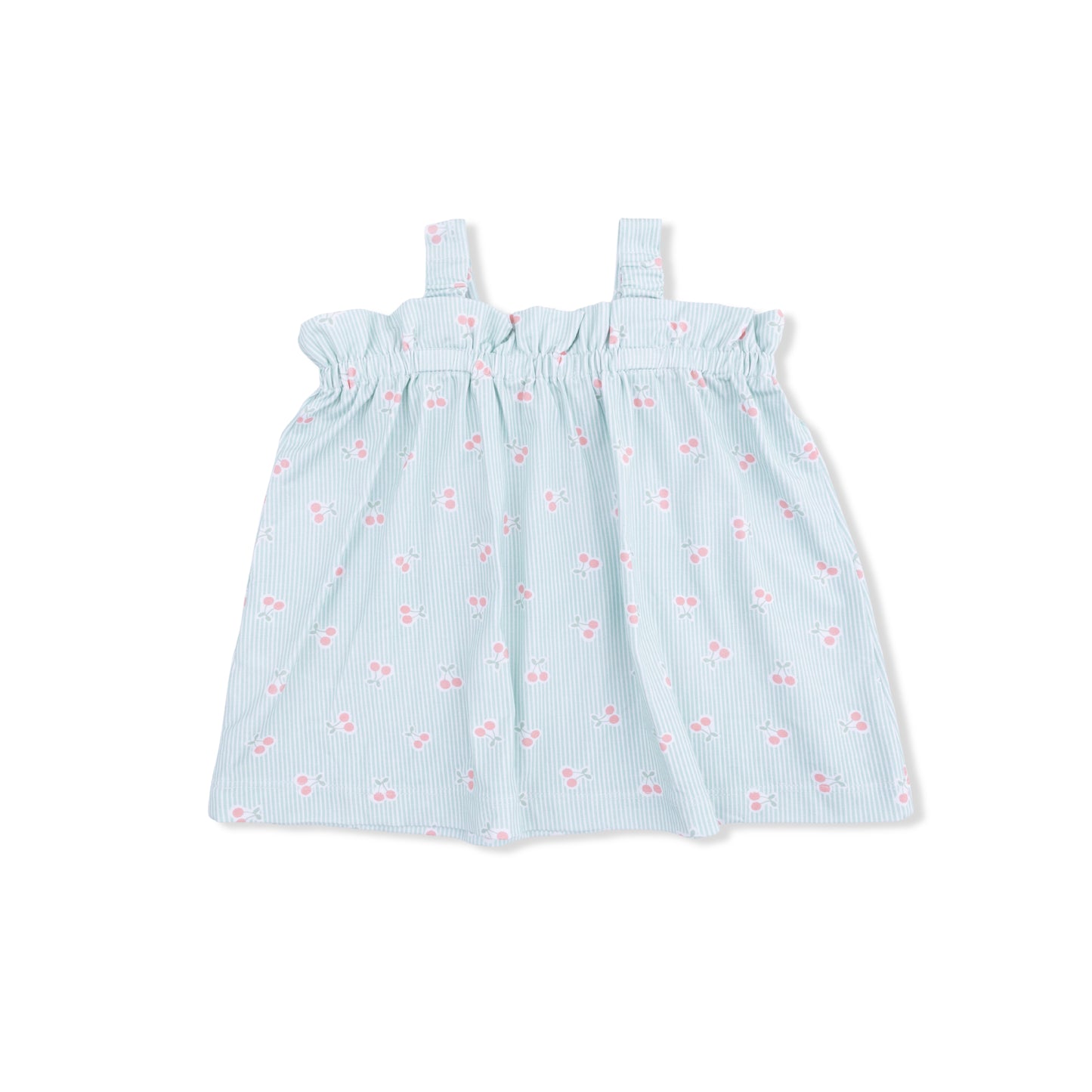 Tiny Cherry Stripe - Top with Bows and Ruffle Leg Bloomer