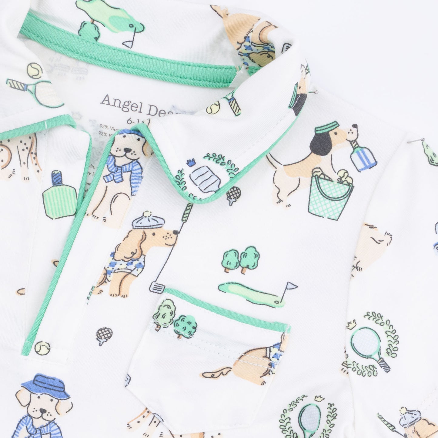 Country Club Dogs Neutral - Polo with Casual Short-Angel Dear