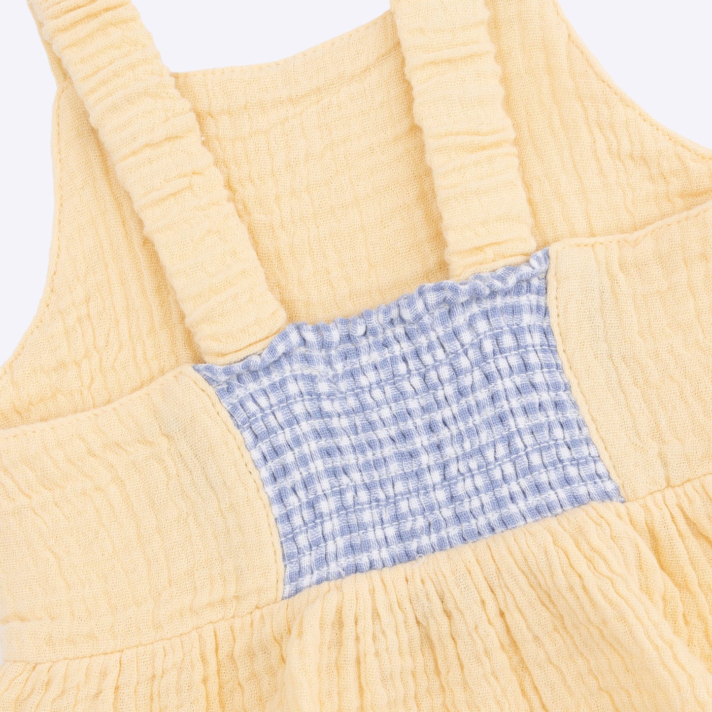 Micro Gingham Blue Blizzard - Peplum Tank with Wide Leg Pant-Angel Dear