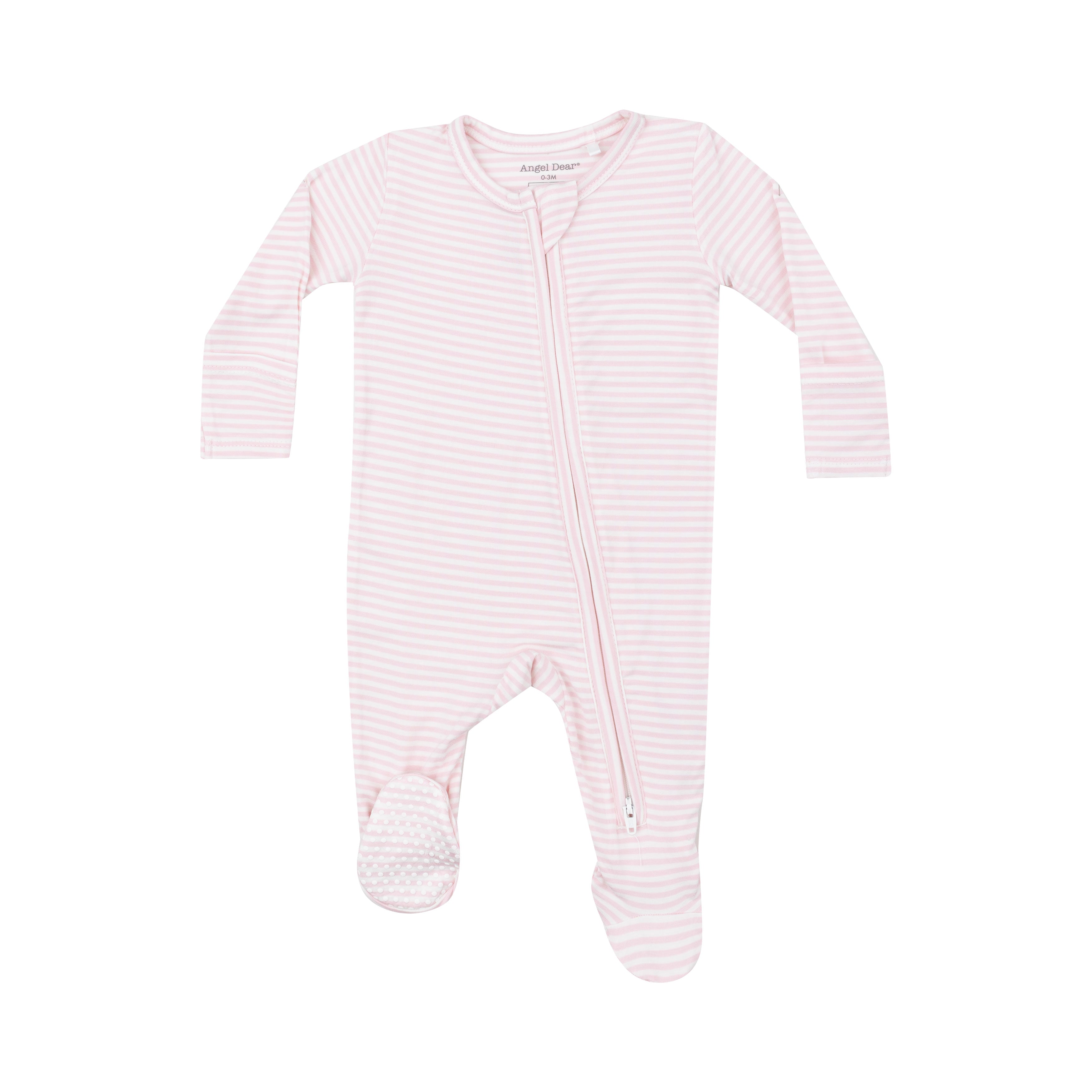 2 Way Zipper Footie Pink Stripe Angel Dear