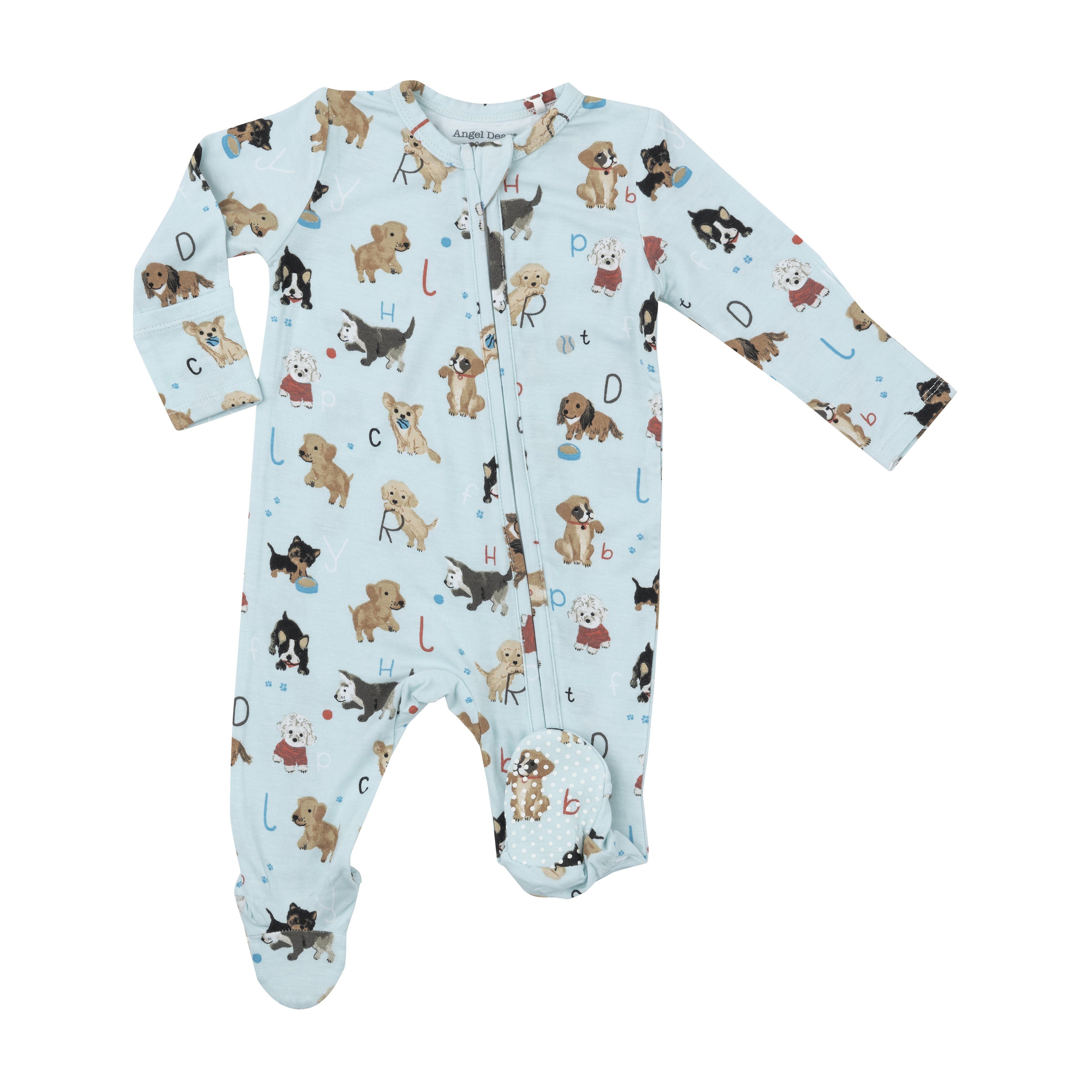 2 Way Zipper Footie Puppy Alphabet Angel Dear