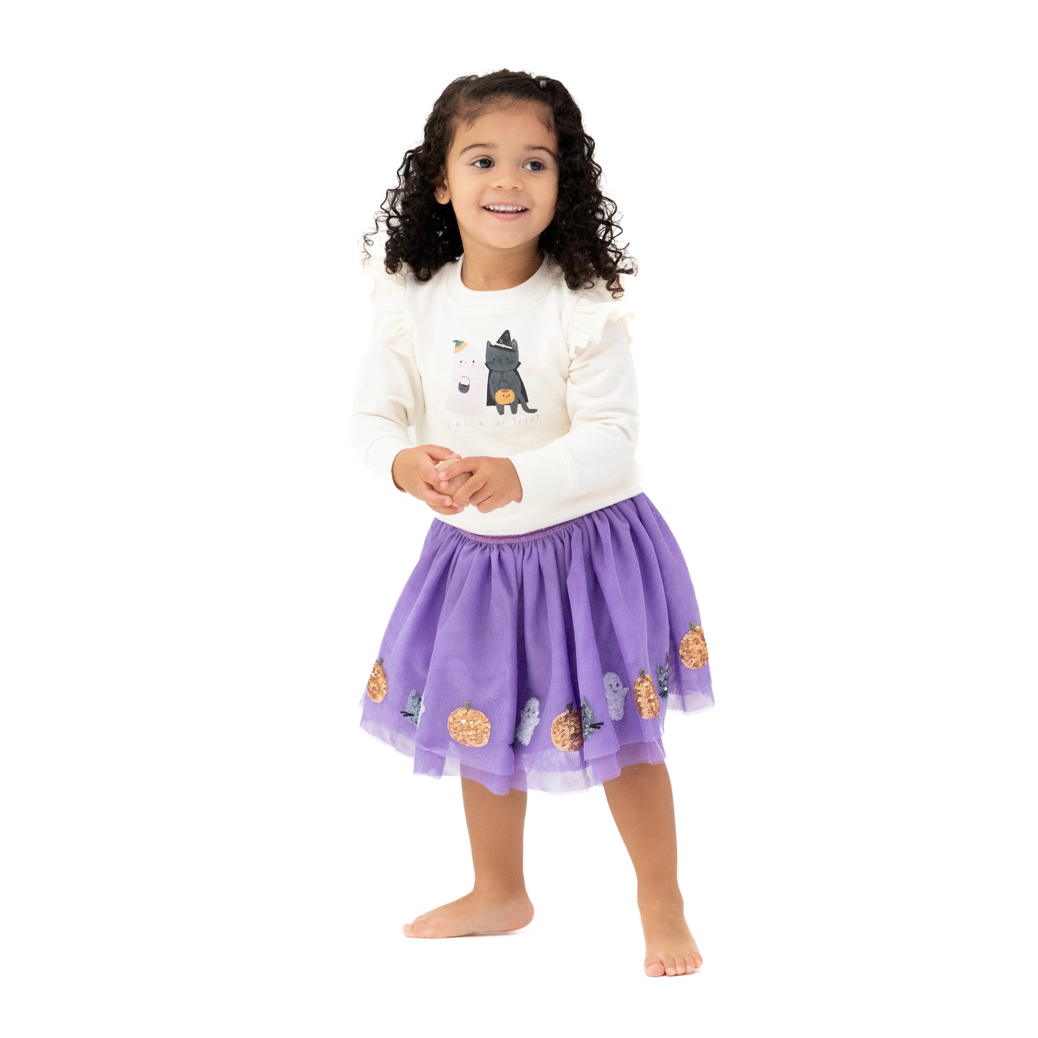 Halloween Tutus and Tops - Trick or Treat Ruffle Sweatshirt