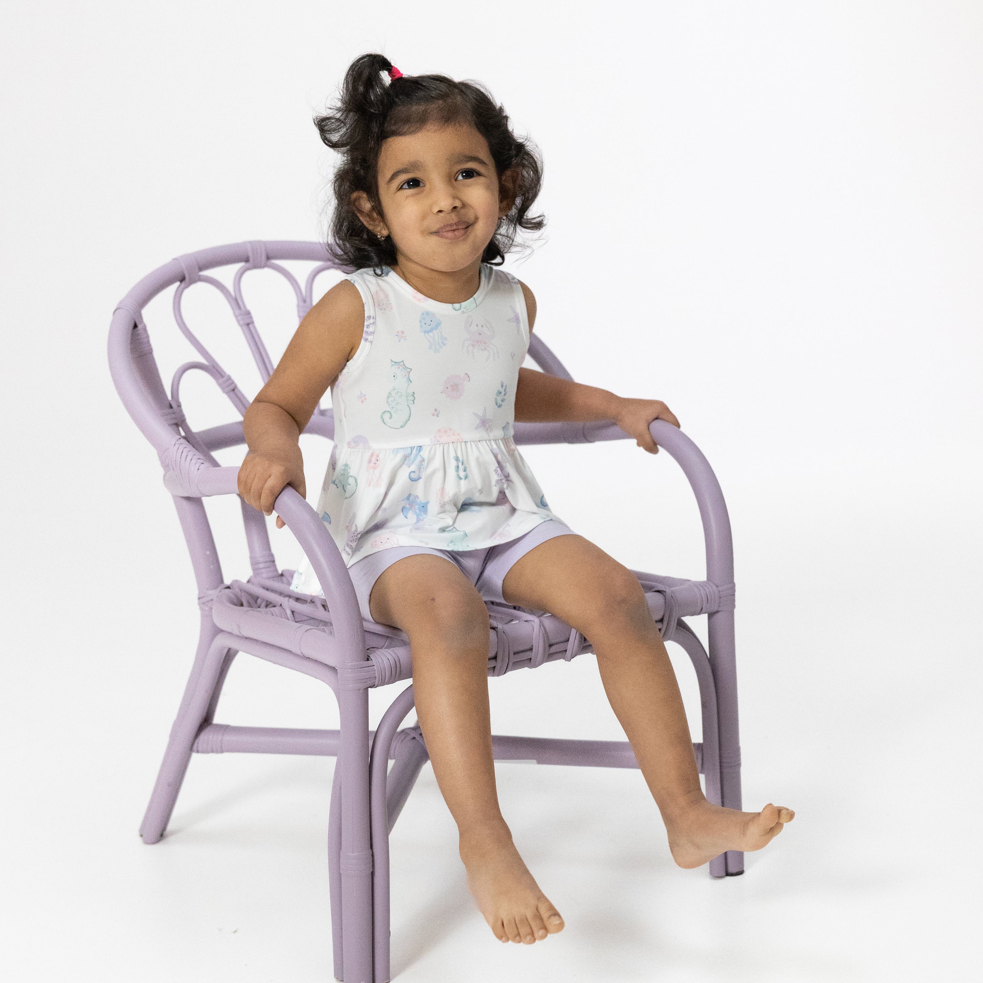 Floral Sea Creatures - Peplum Tank Top and Bike Short – Angel Dear