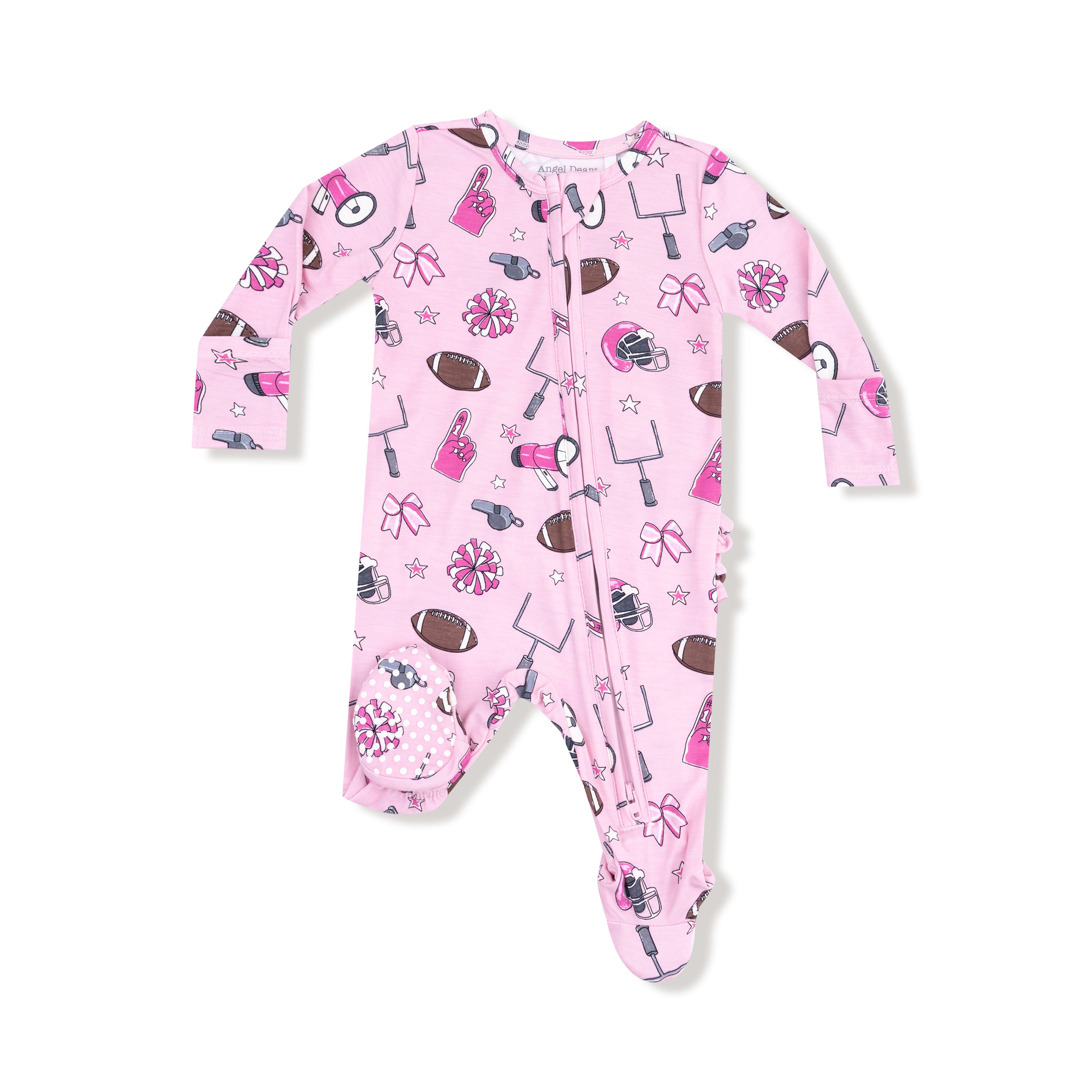 Sweetheart Collar Footie Set-Cream/Pink main image 1