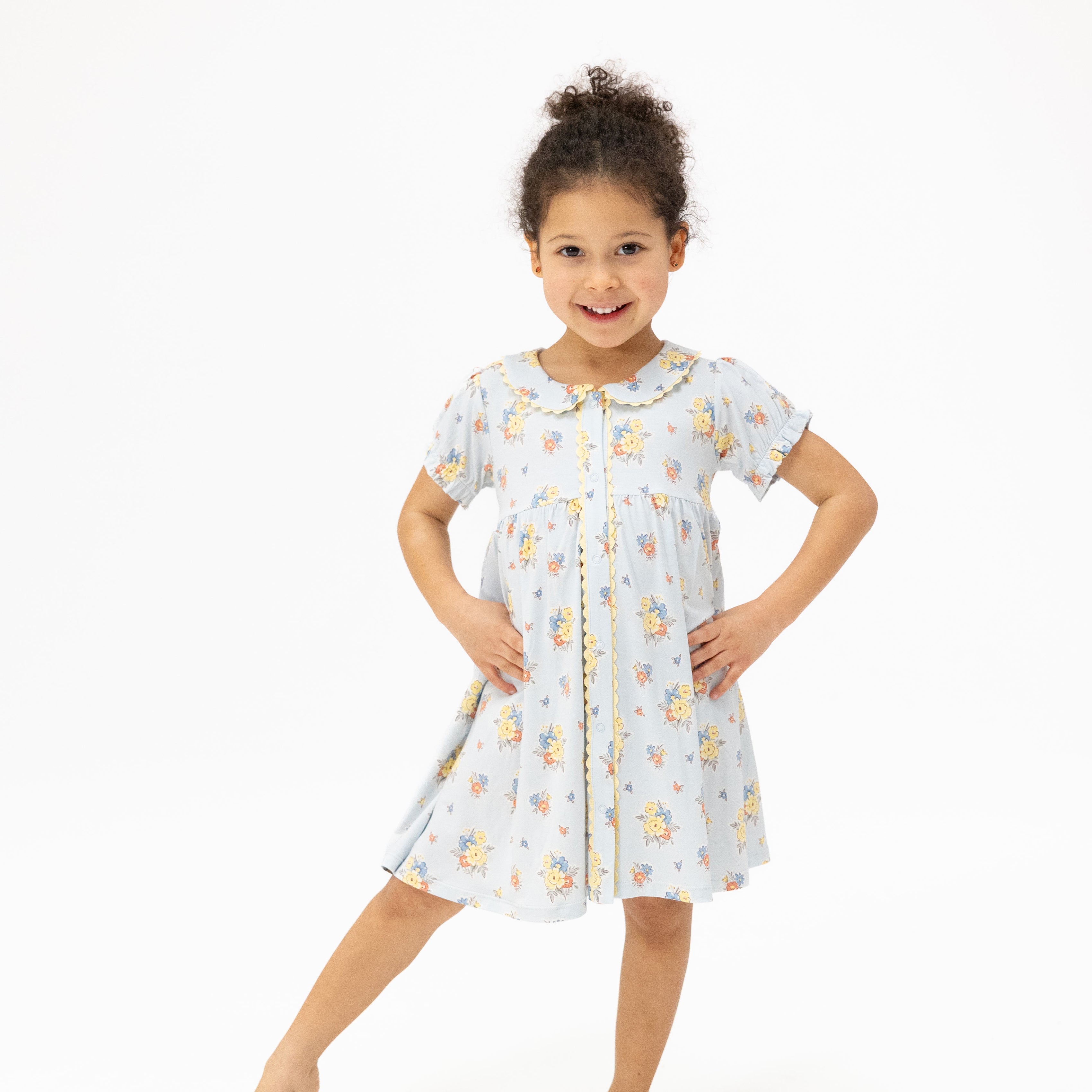 トップス draw drawers Cotton AngelTee flower dots Country Stitch Floral - Betty Dress Puff Sleeve with Bloomer