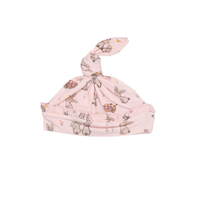Ruffle Knotted Hat - PINK BUNNIES - Angel Dear