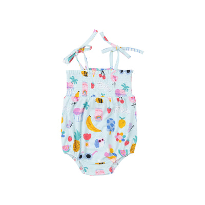Tie Strap Smocked Bubble - Ice Cream Giggles - Angel Dear