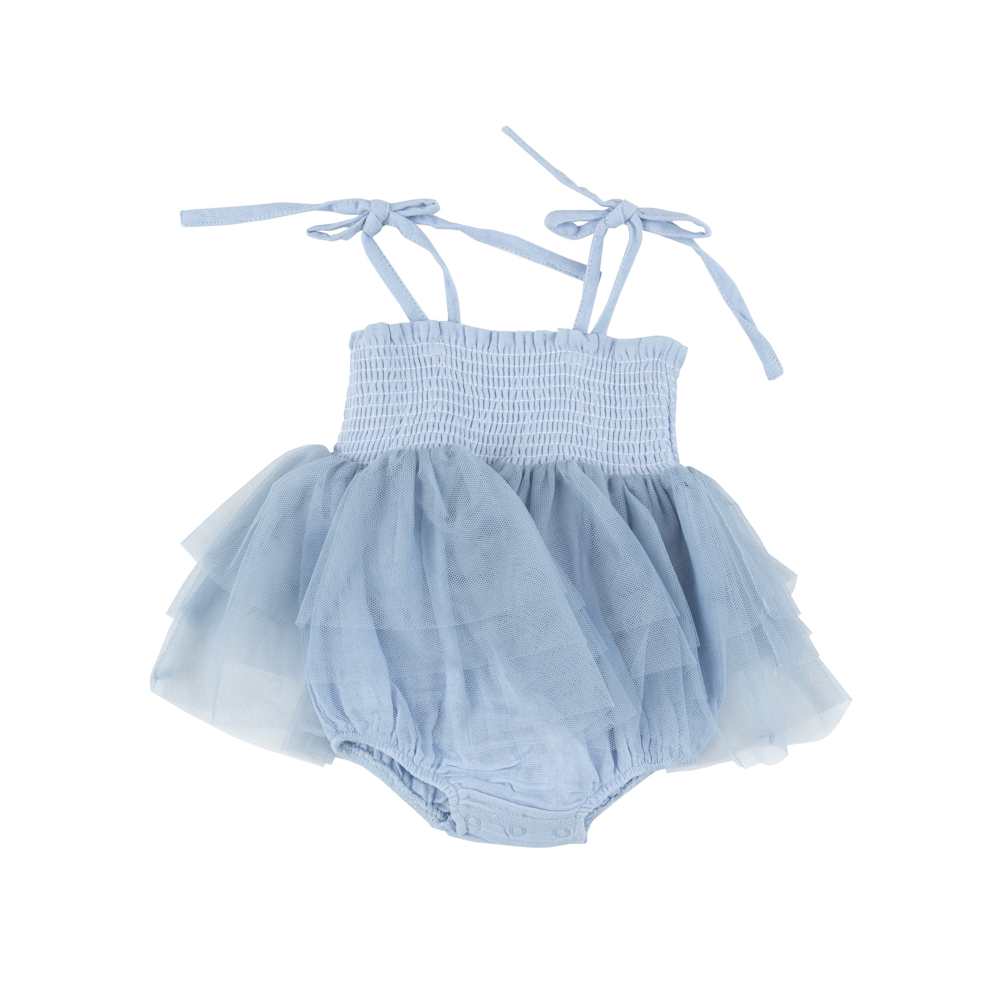Tutu Bubble Dusty Blue Solid Muslin Angel Dear
