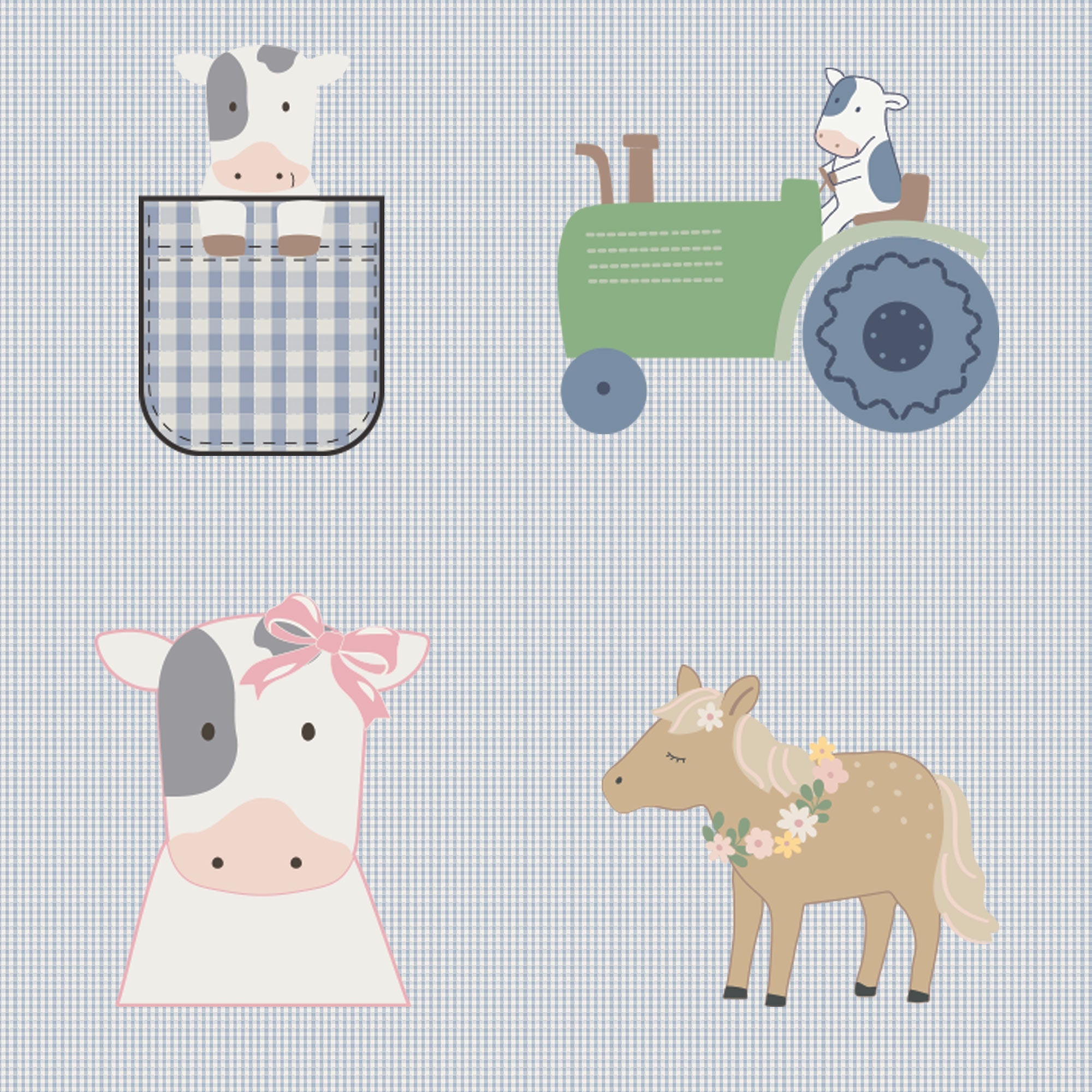 <!--SS26-->Cute Farm Animals Appliques