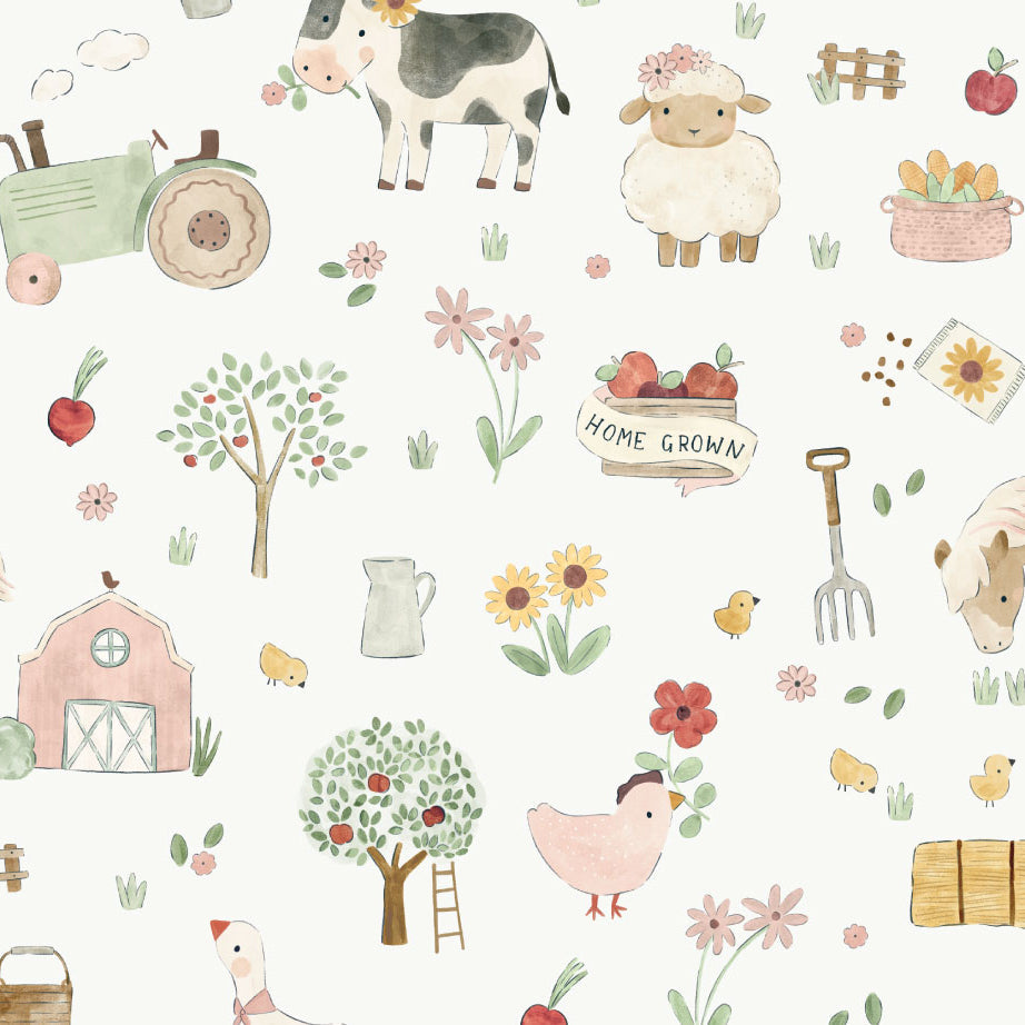 <!--SS26-->Cute Farm Animals Pink