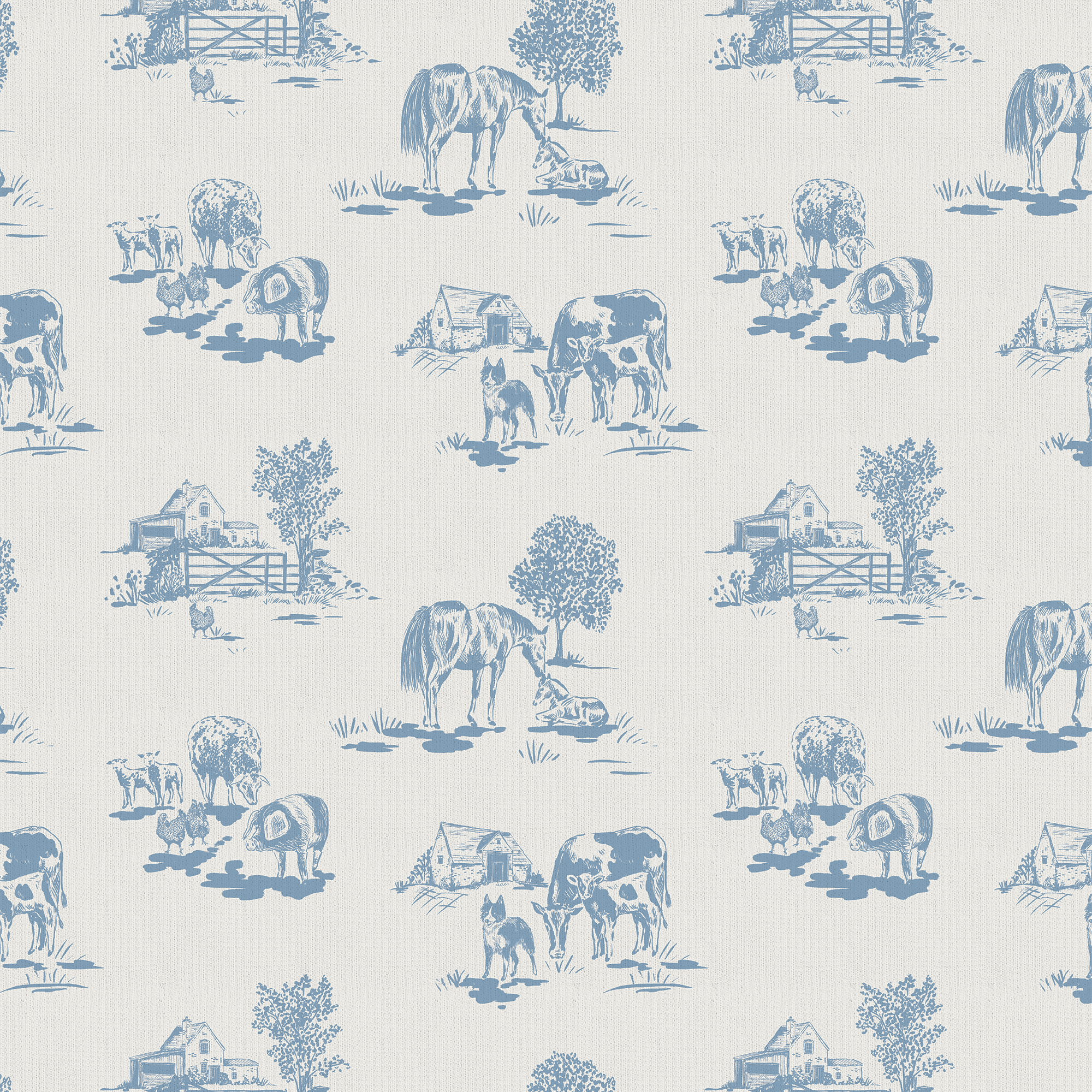 <!--FW25--> Farm Toile - Blue