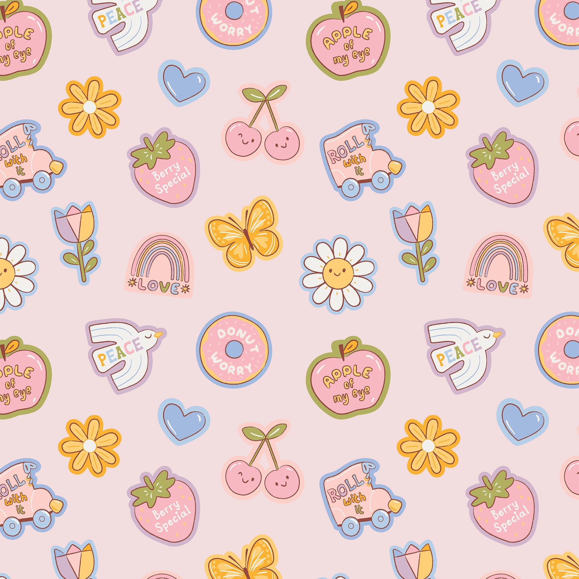 <!--SS25--> Groovy Vibes Stickers - Pink