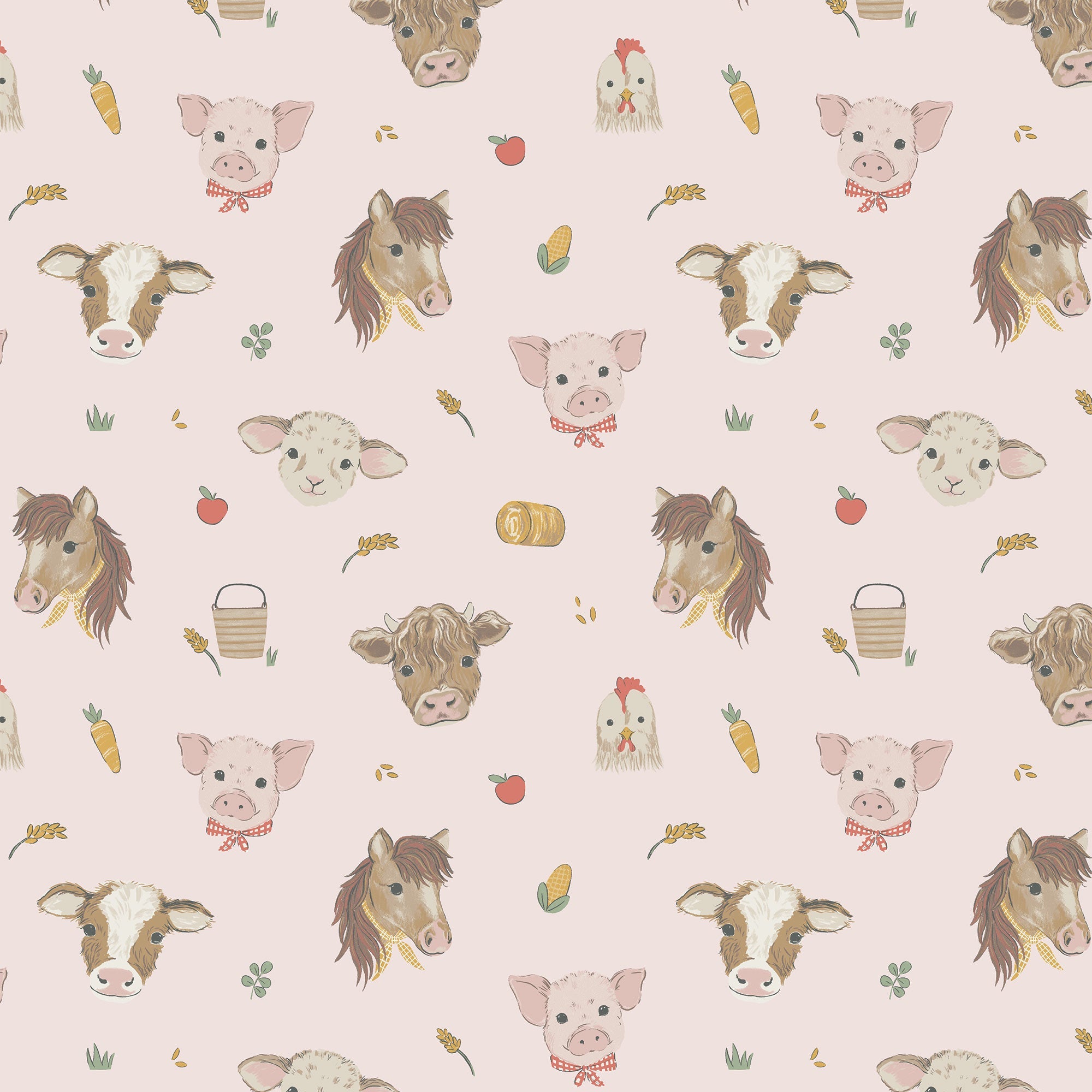 <!--SS25--> Vintage Animal Faces Pink