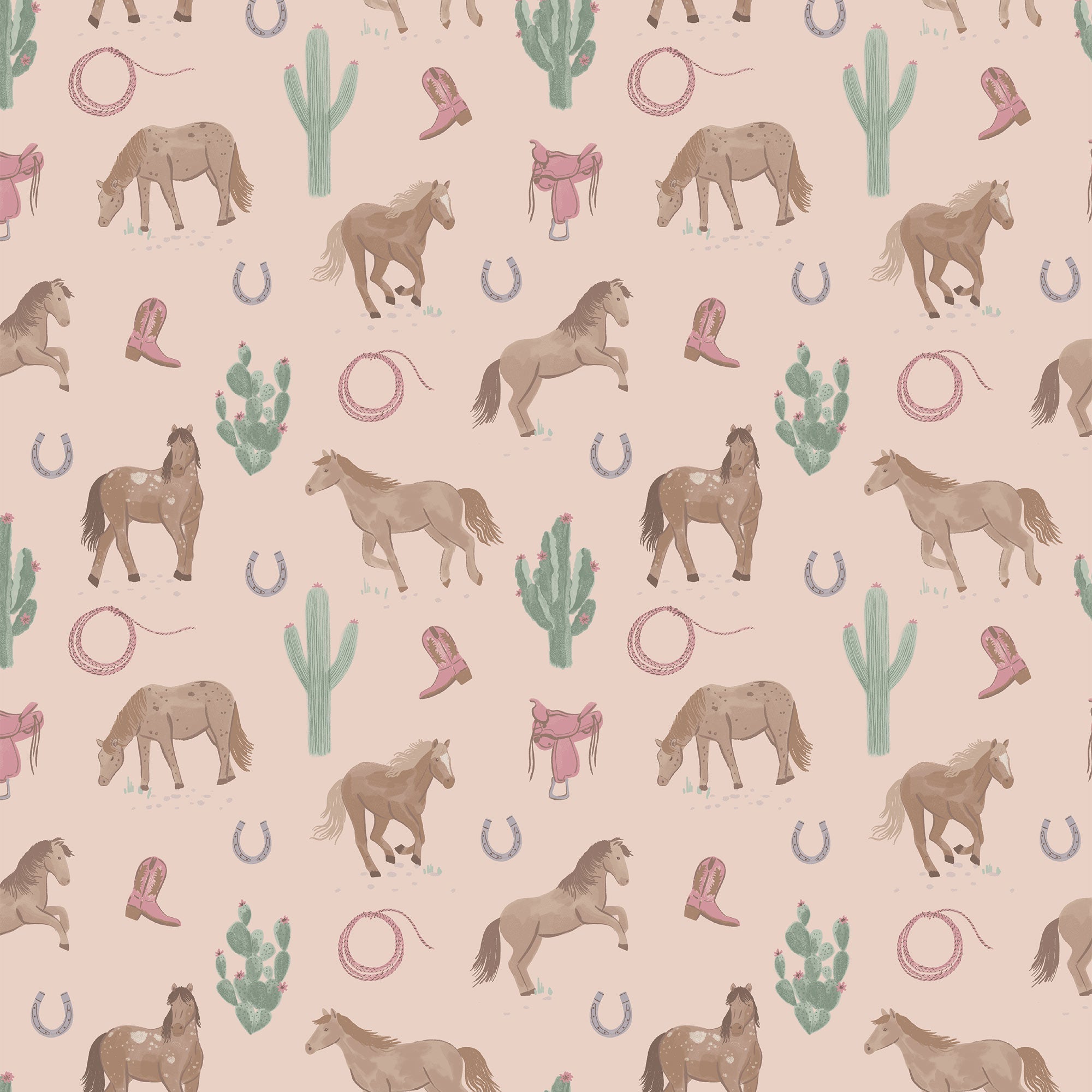 <!--SS25--> Western Horses Pink