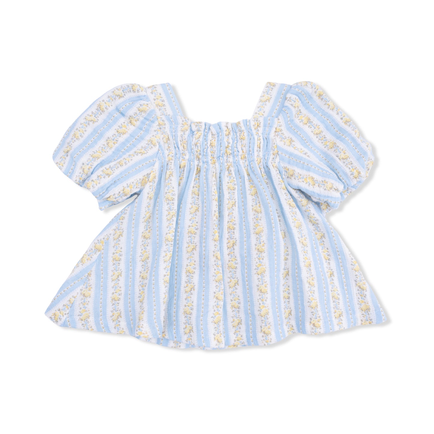 Odalys Floral Stripe - Puff Sleeve Dress with Bloomer-Angel Dear
