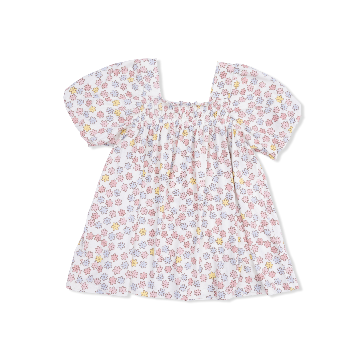 Sarah Floral - Puff Sleeve Dress with Bloomer-Angel Dear