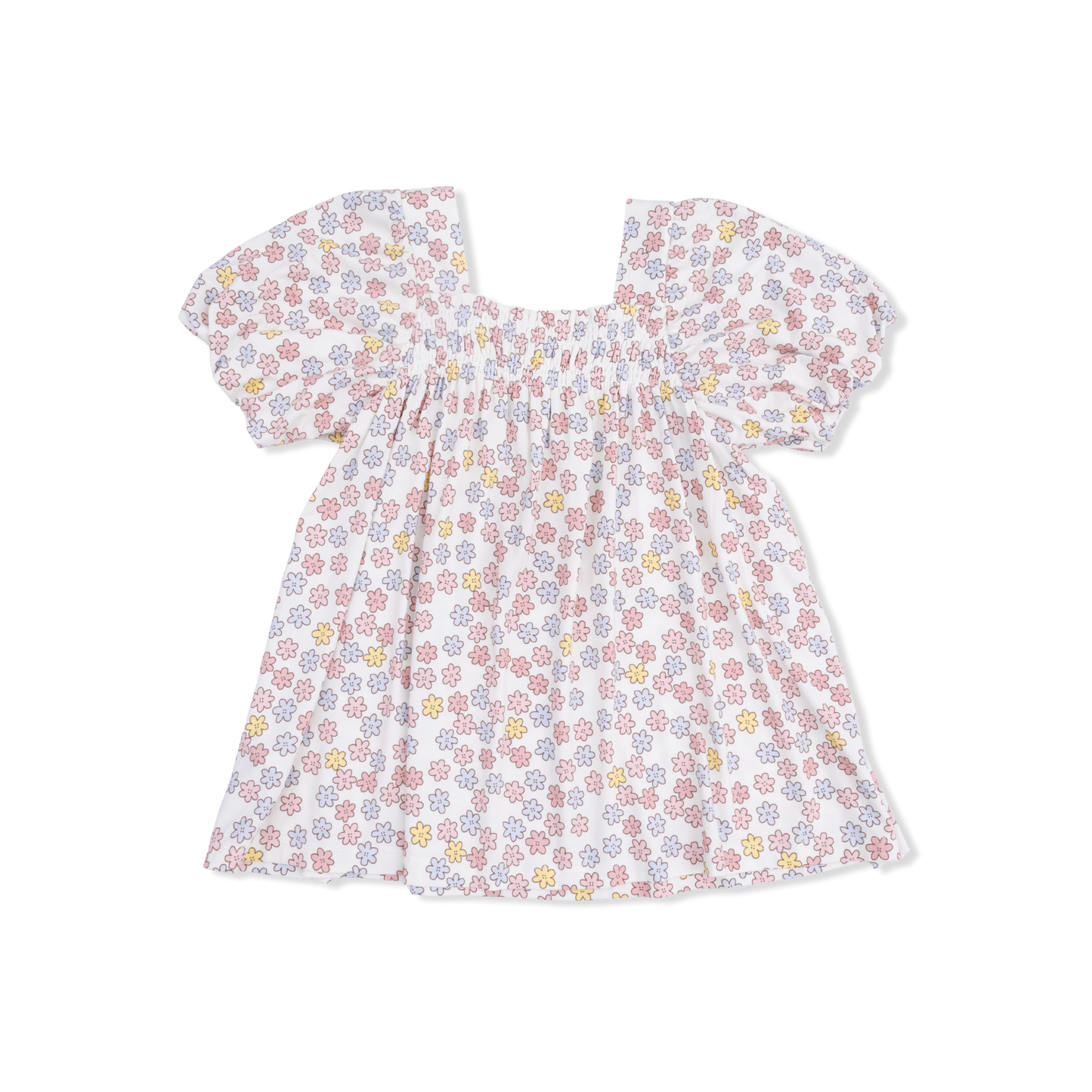 Sarah Floral - Puff Sleeve Dress with Bloomer-Angel Dear