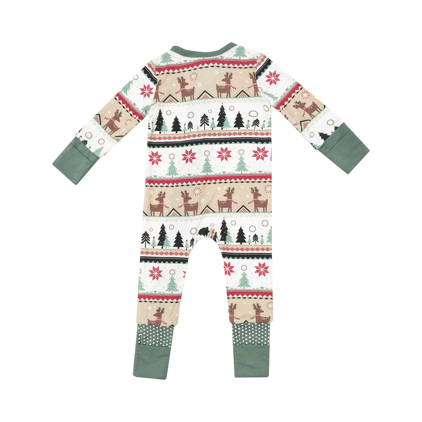 2 Way Zipper Romper - Reindeer Fair Isle