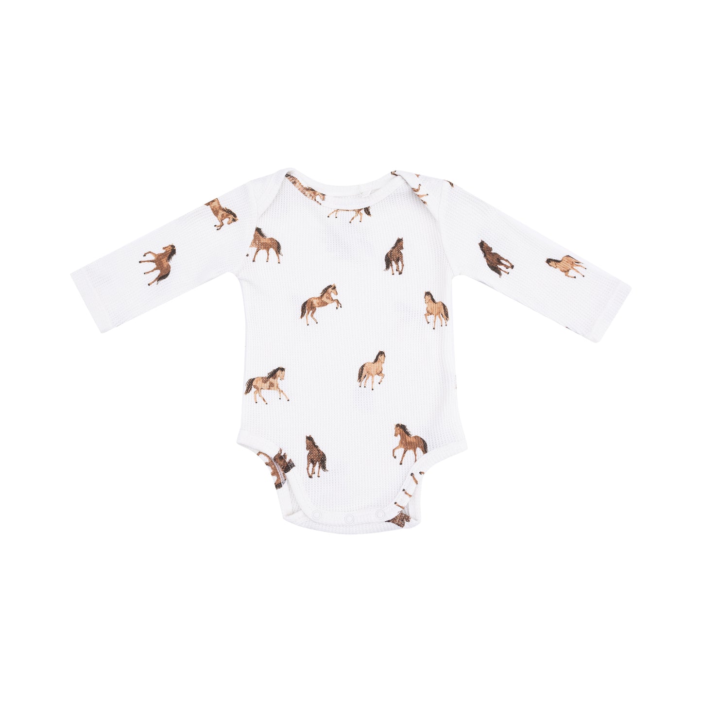 Lap Shoulder Bodysuit in our  Mini Horses print from Angel Dear