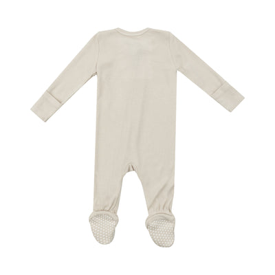 2 Way Zipper Footie - Solid Birch Rib-Angel Dear