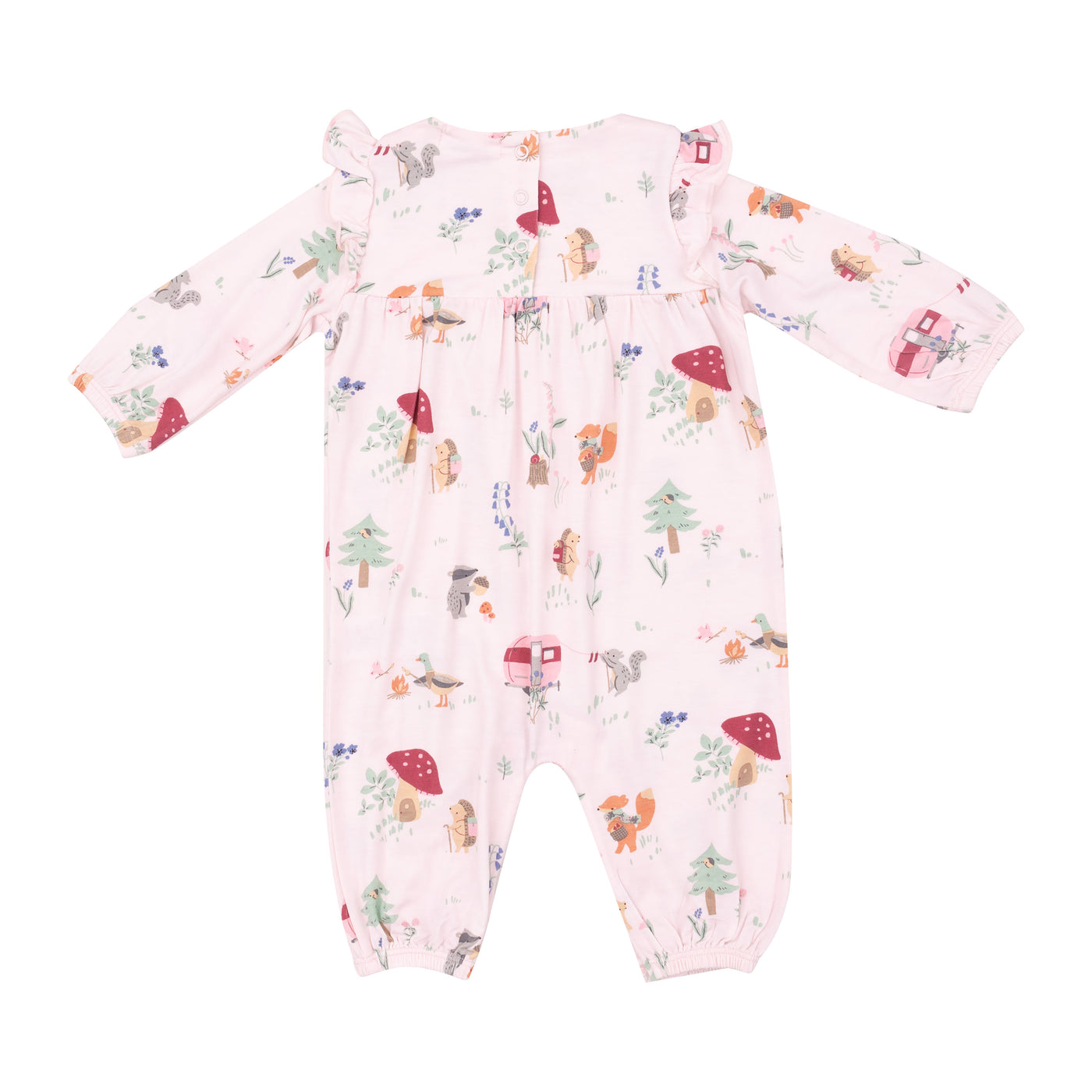 Ruffle Sleeve Romper - Cute Animal Campers-Angel Dear