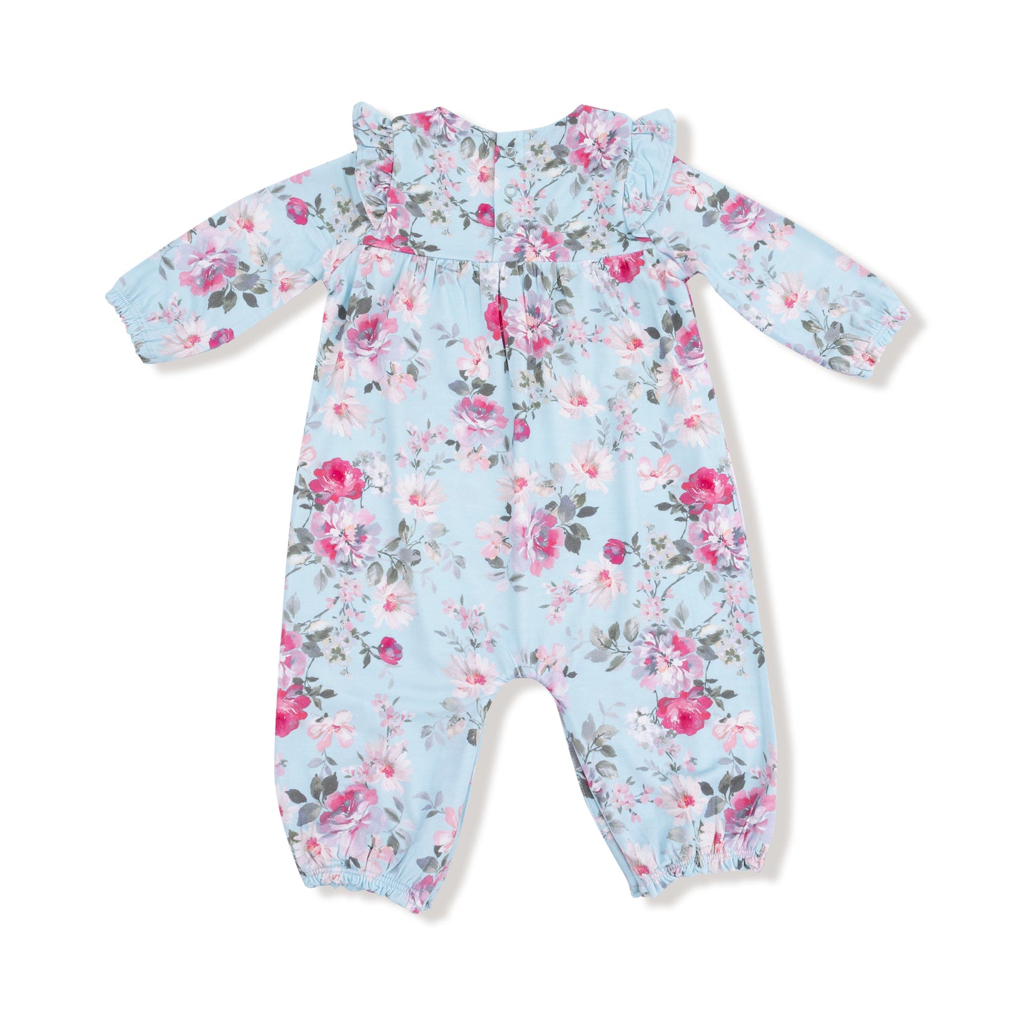 Ruffle Sleeve Romper in our  Charlotte Floral print from Angel Dear