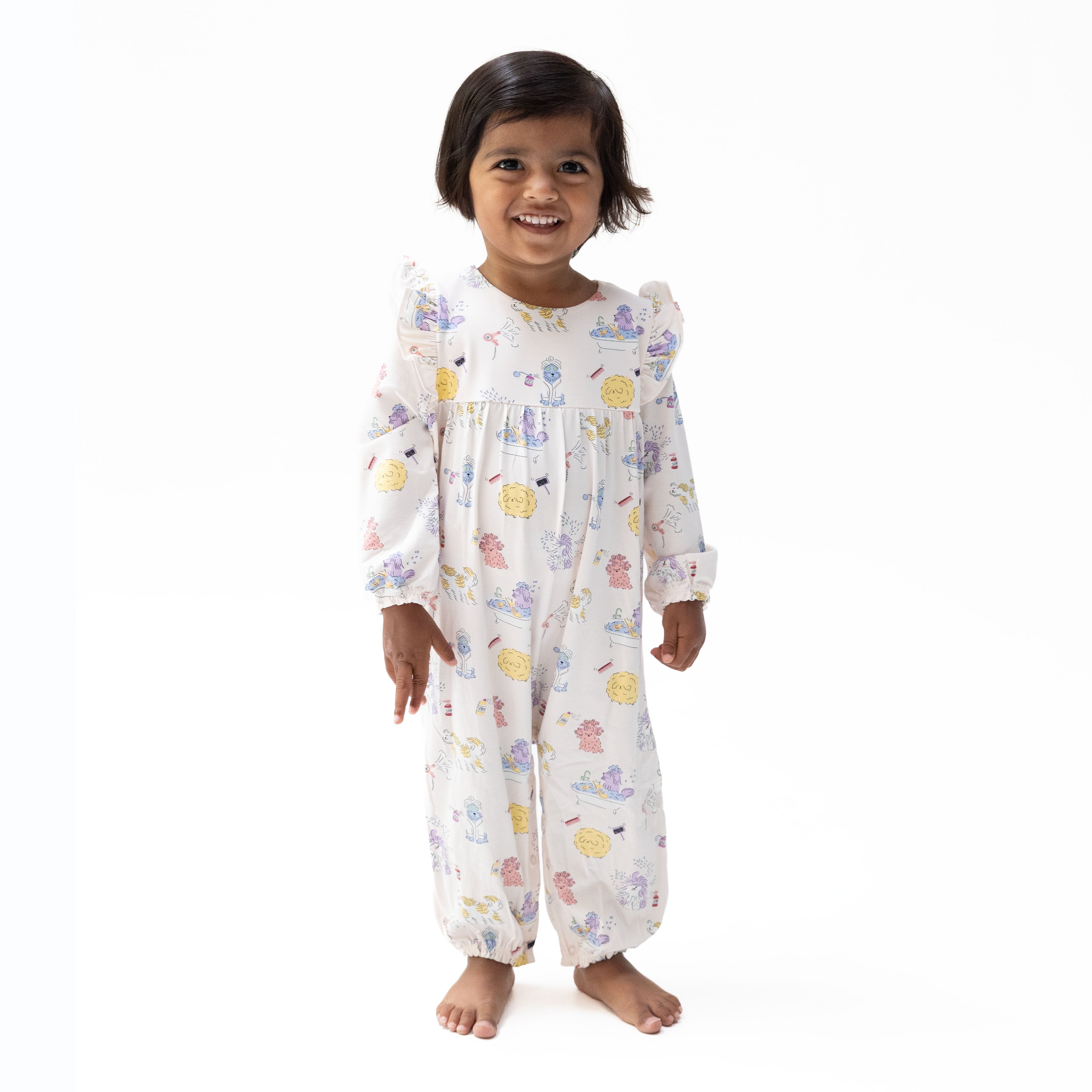 Spa Dogs - Ruffle Sleeve Snap Romper
