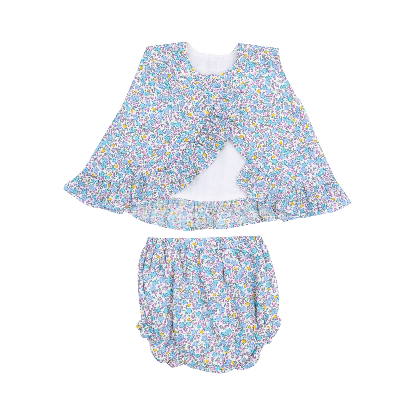 Ruffle Back Top & Bloomer - Flowers and Berries