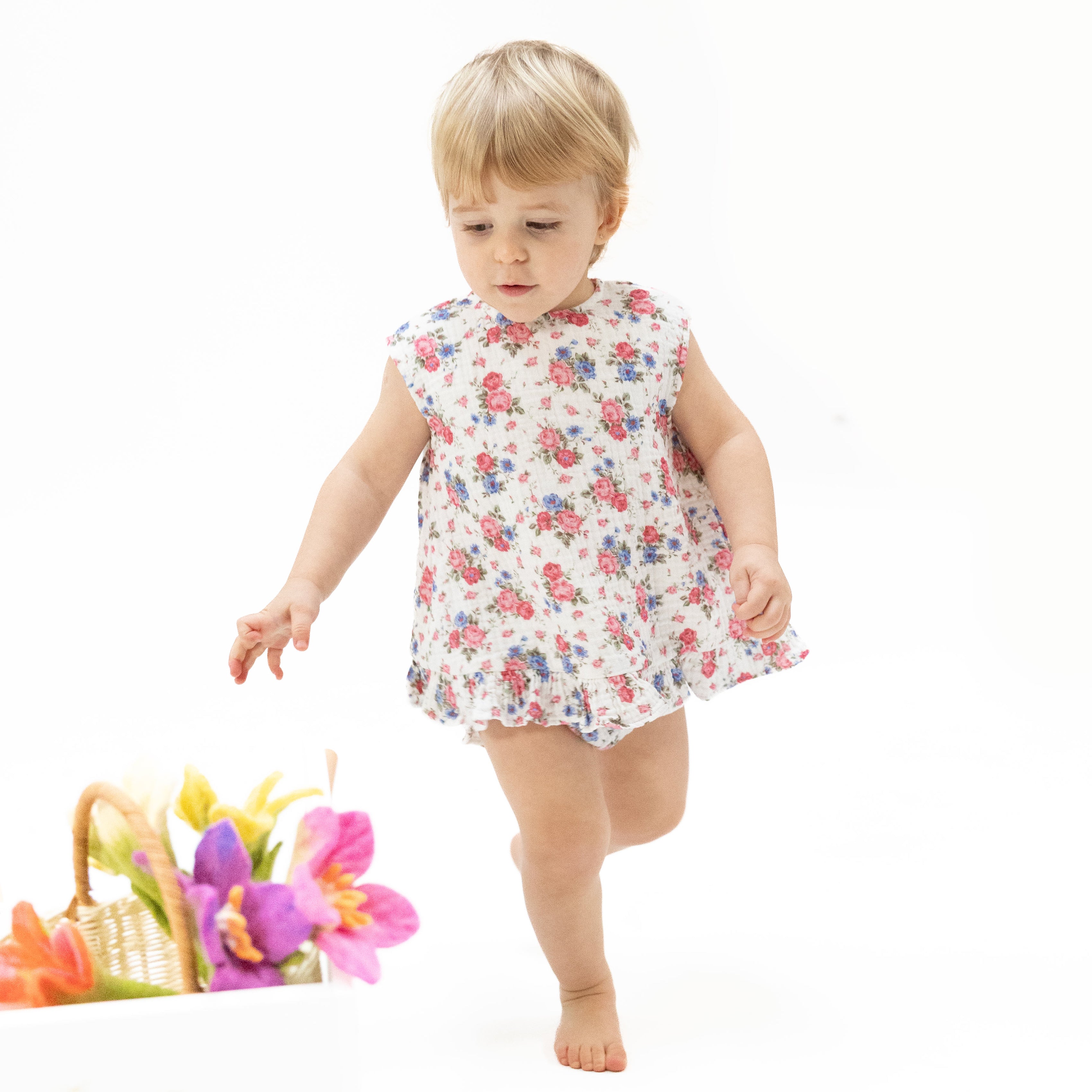 Cabbage Roses - Ruffle Back Top and Bloomer-Angel Dear