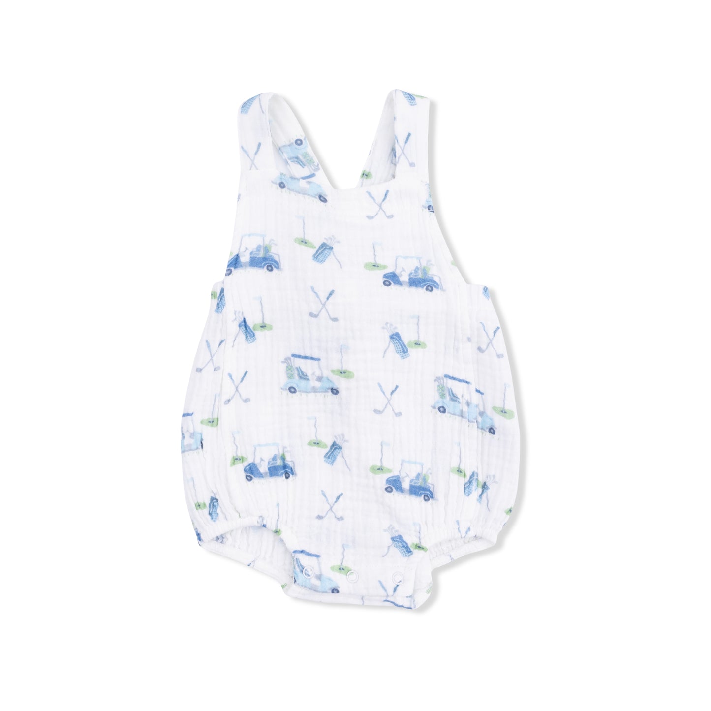 Baby Golf Carts Blue - Retro Sunsuit-Angel Dear