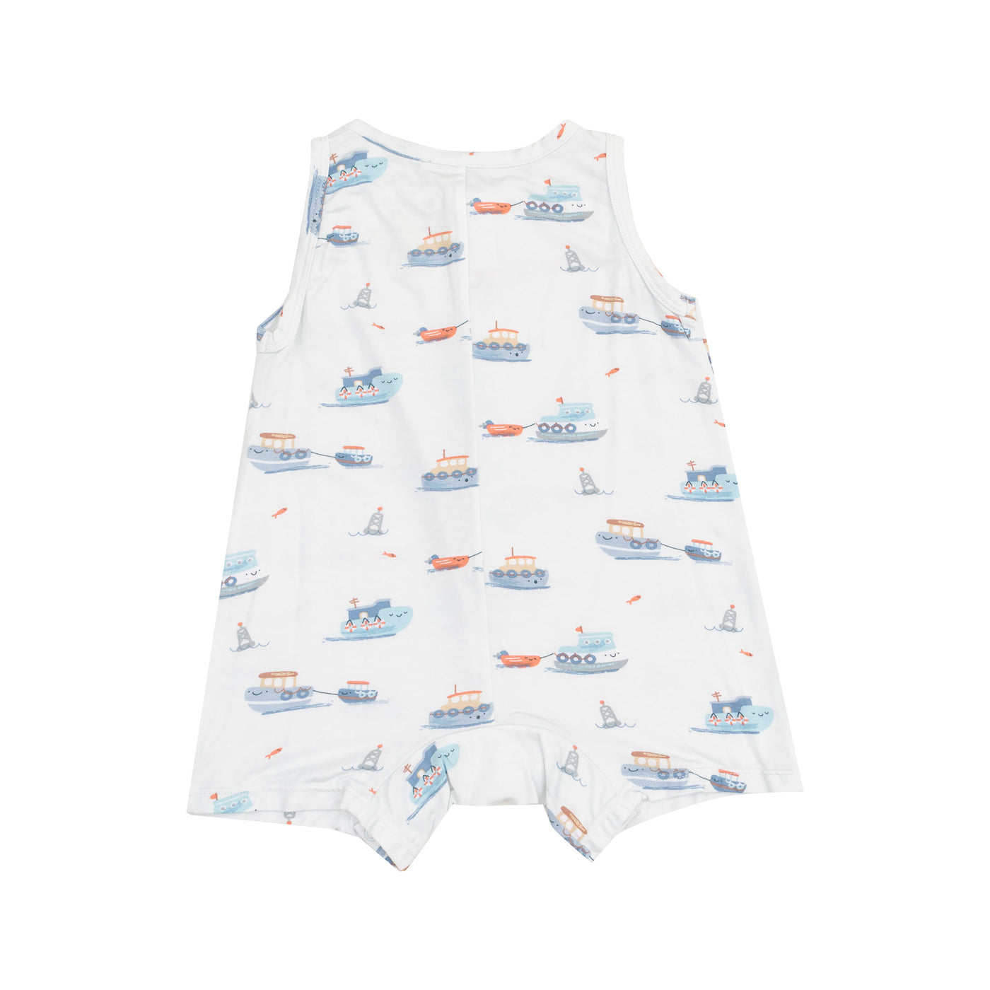 Sleeveless Shortie Romper - Bubbly Tugboats