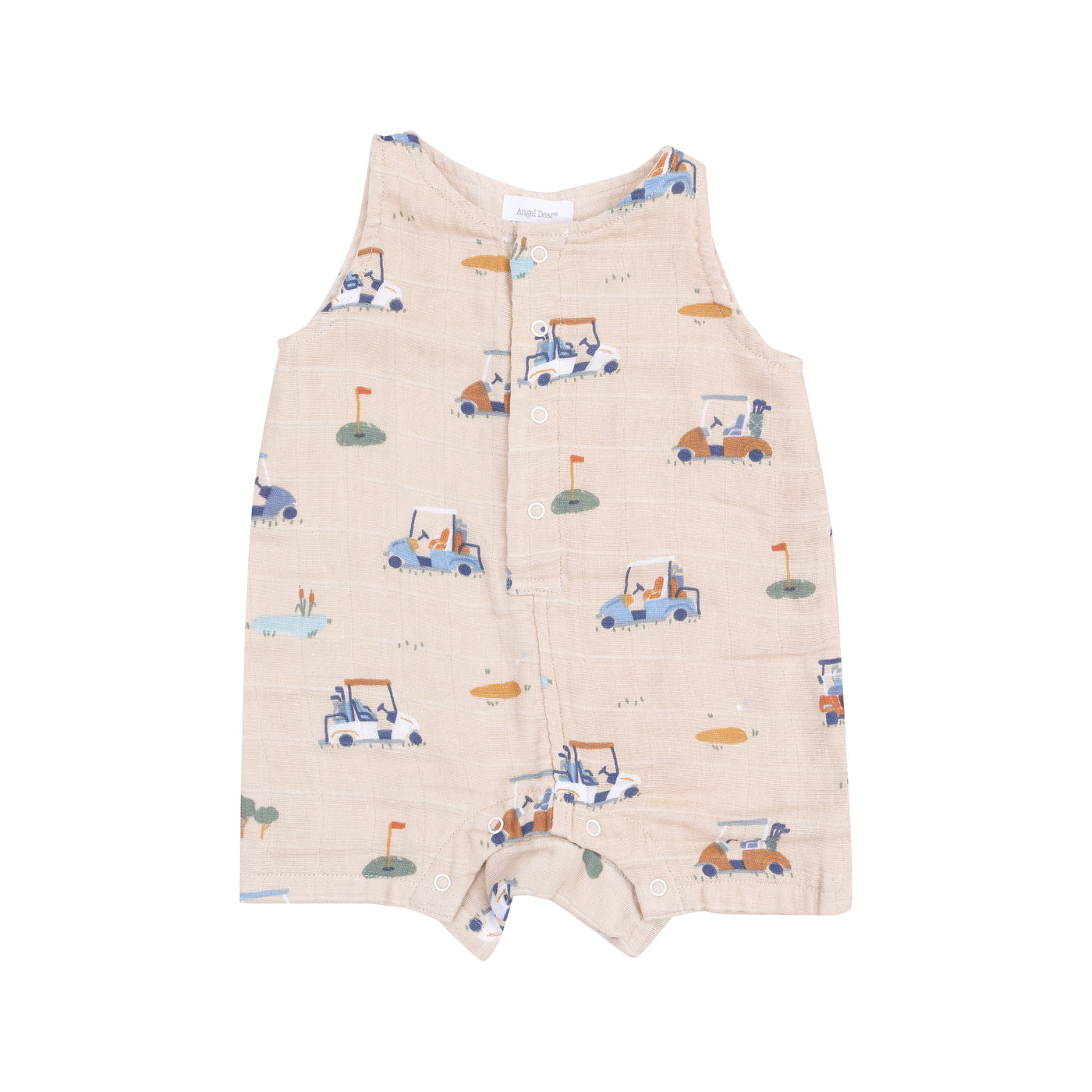 Sleeveless Shortie Romper - Golf Cart Cuties Oatmeal