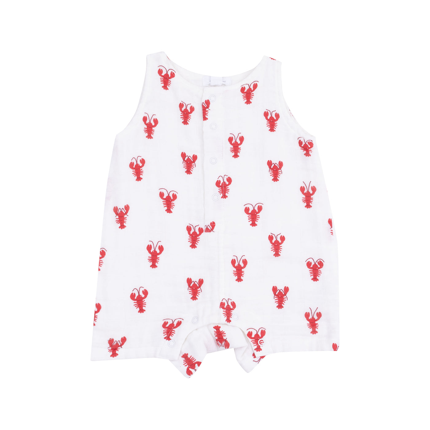 Sleevless Shortie Romper - Lobster Muslin