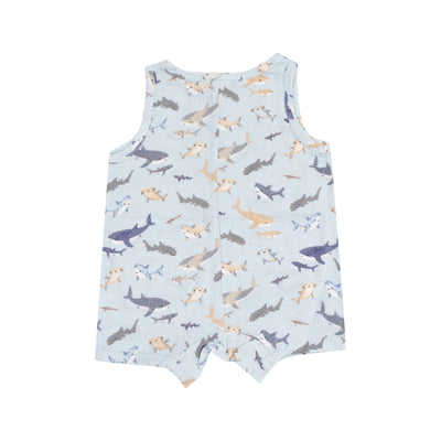 Sleevless Shortie Romper - Sharks