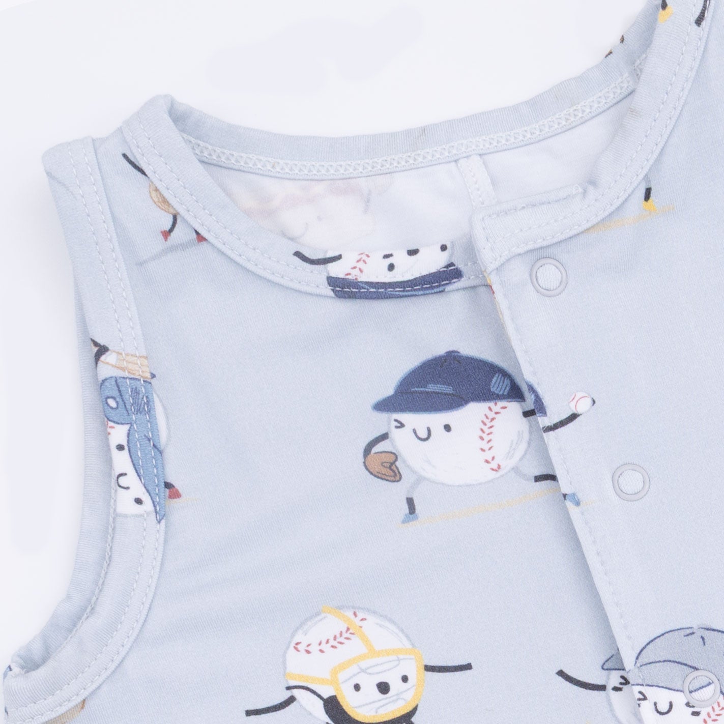 Baseballs Playing Baseball - Sleeveless Shortie Romper-Angel Dear