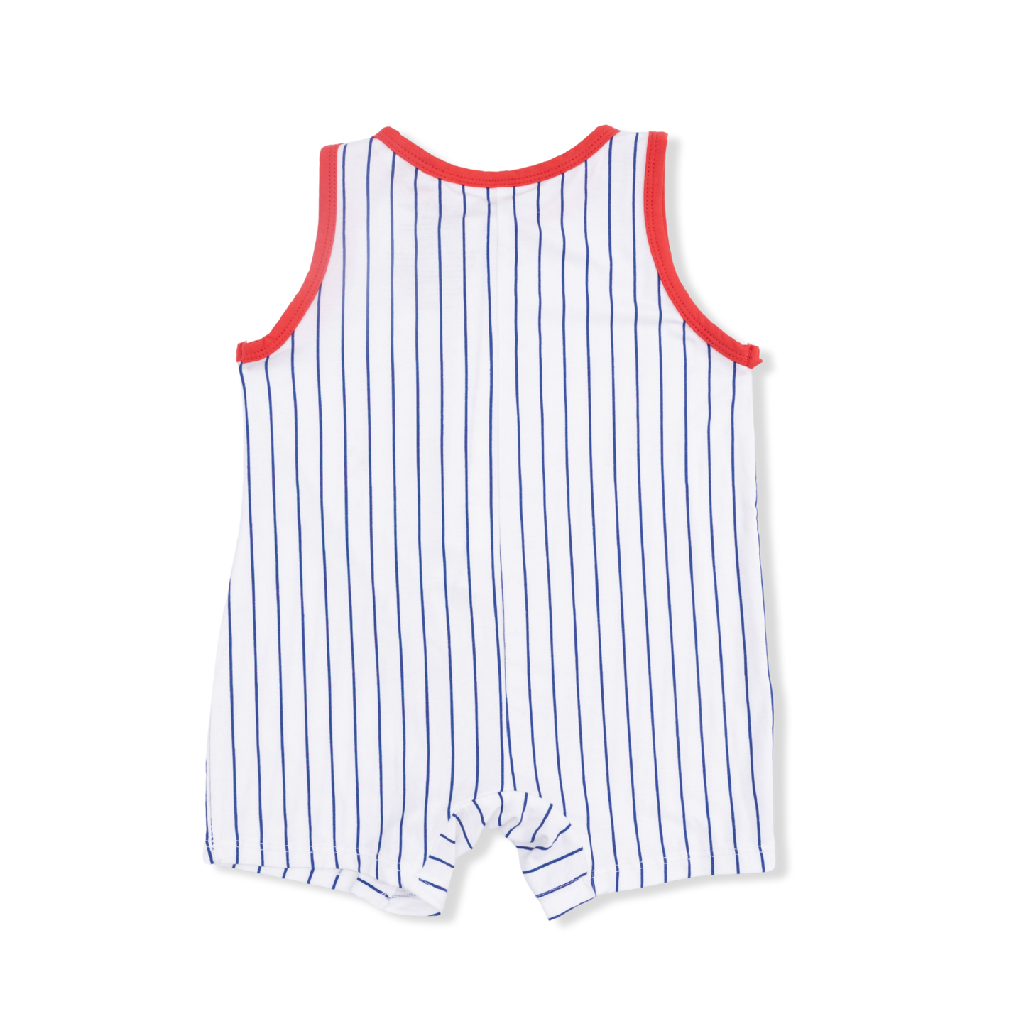 Baseball Stripe - Sleeveless Shortie Romper-Angel Dear