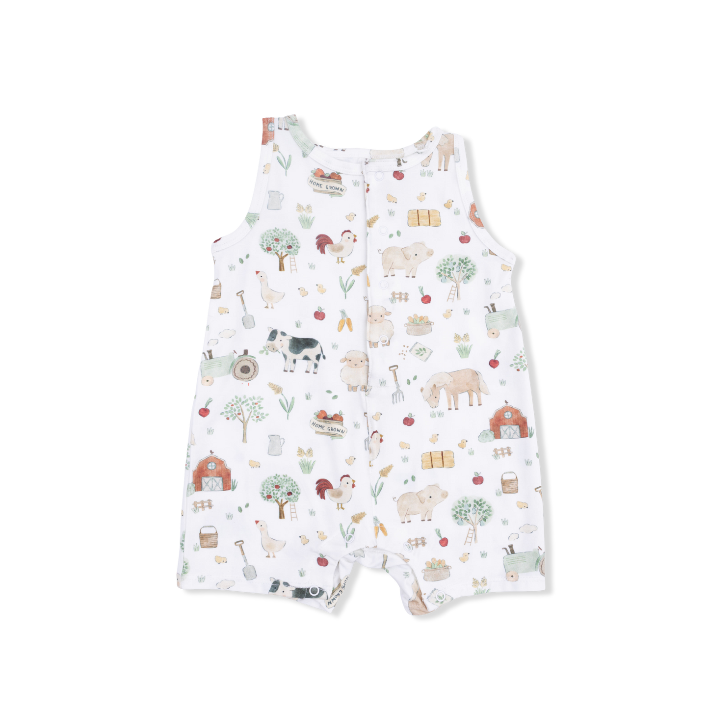 Cute Farm Animals Uni - Sleeveless Shortie Romper-Angel Dear