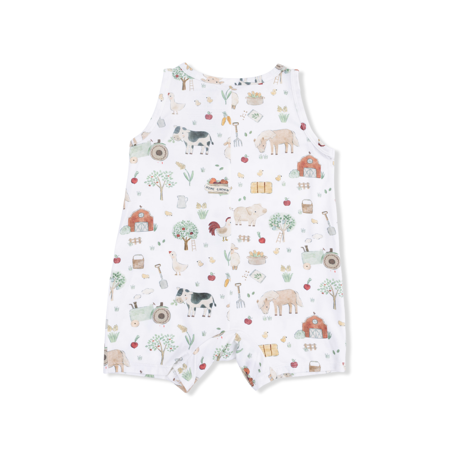 Cute Farm Animals Uni - Sleeveless Shortie Romper-Angel Dear