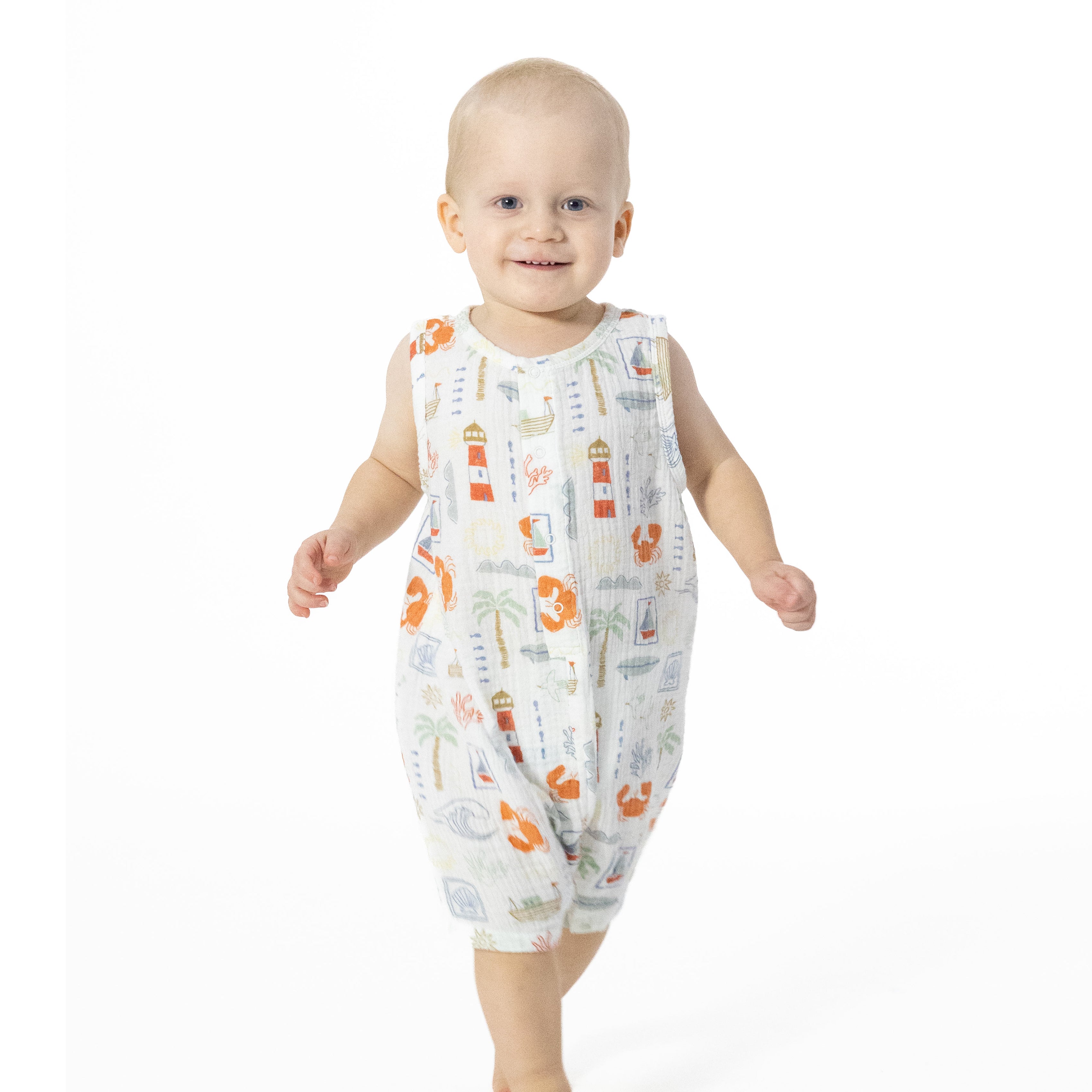 Club Mediterranean - Sleeveless Shortie Romper – Angel Dear