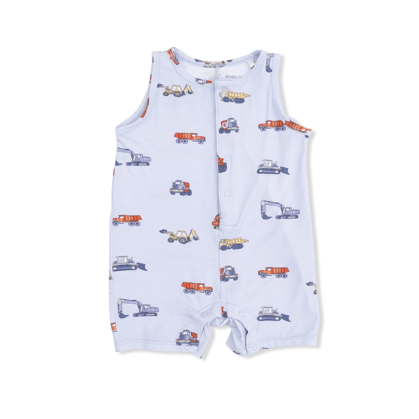 Construction Vehicles - Sleeveless Shortie Romper-Angel Dear