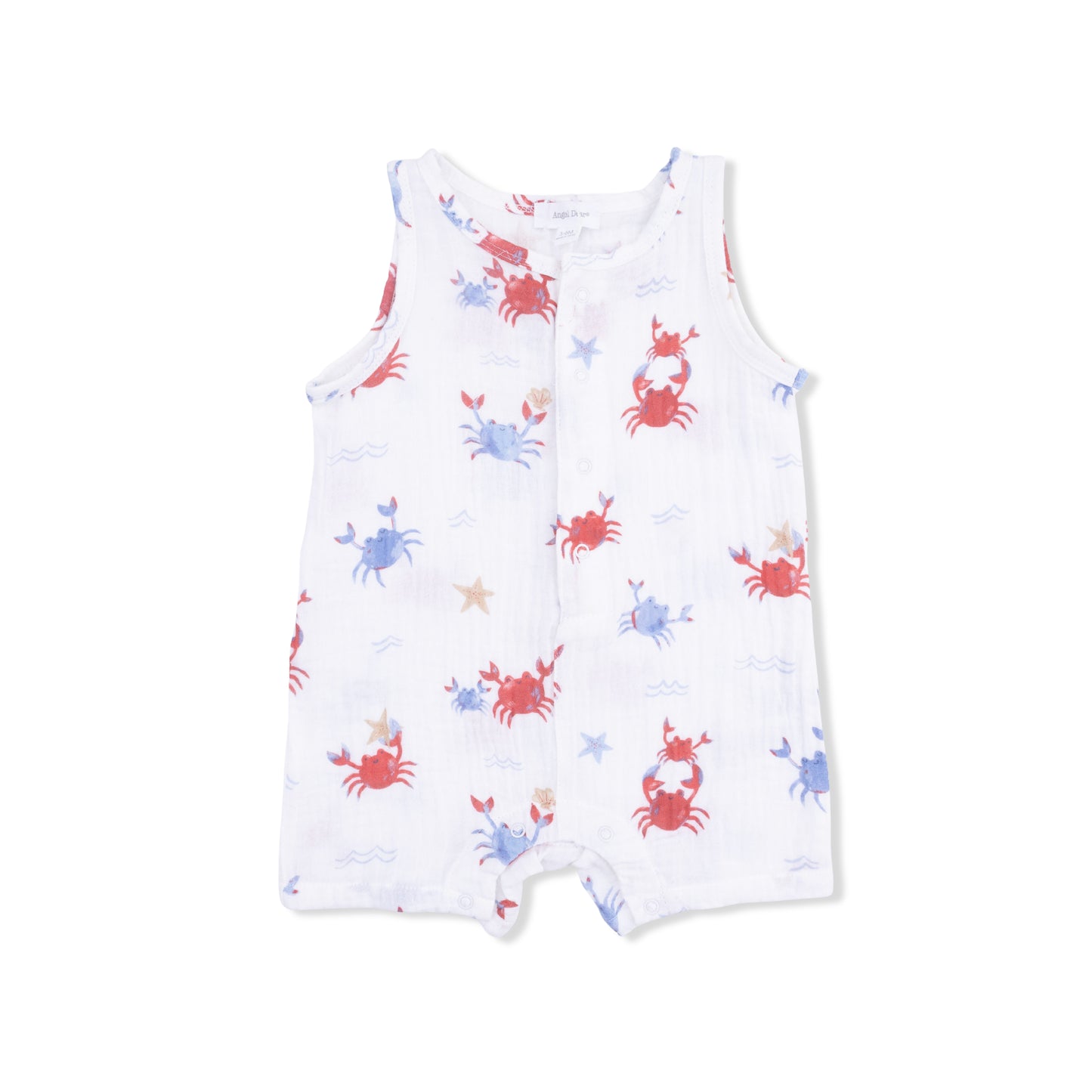 Crayon Crabs - Sleeveless Shortie Romper-Angel Dear