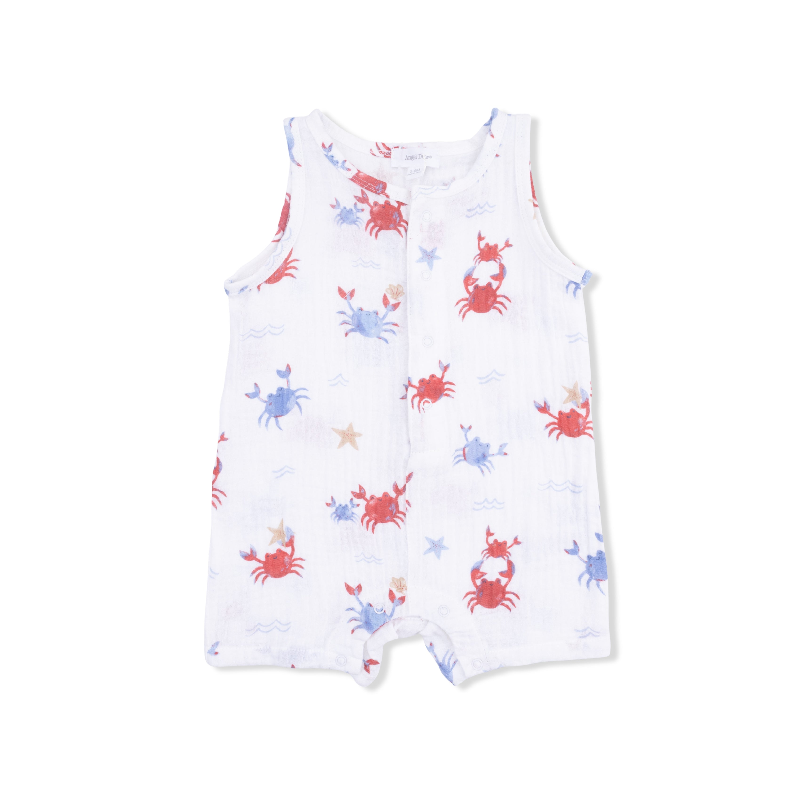 Crayon Crabs - Sleeveless Shortie Romper-Angel Dear