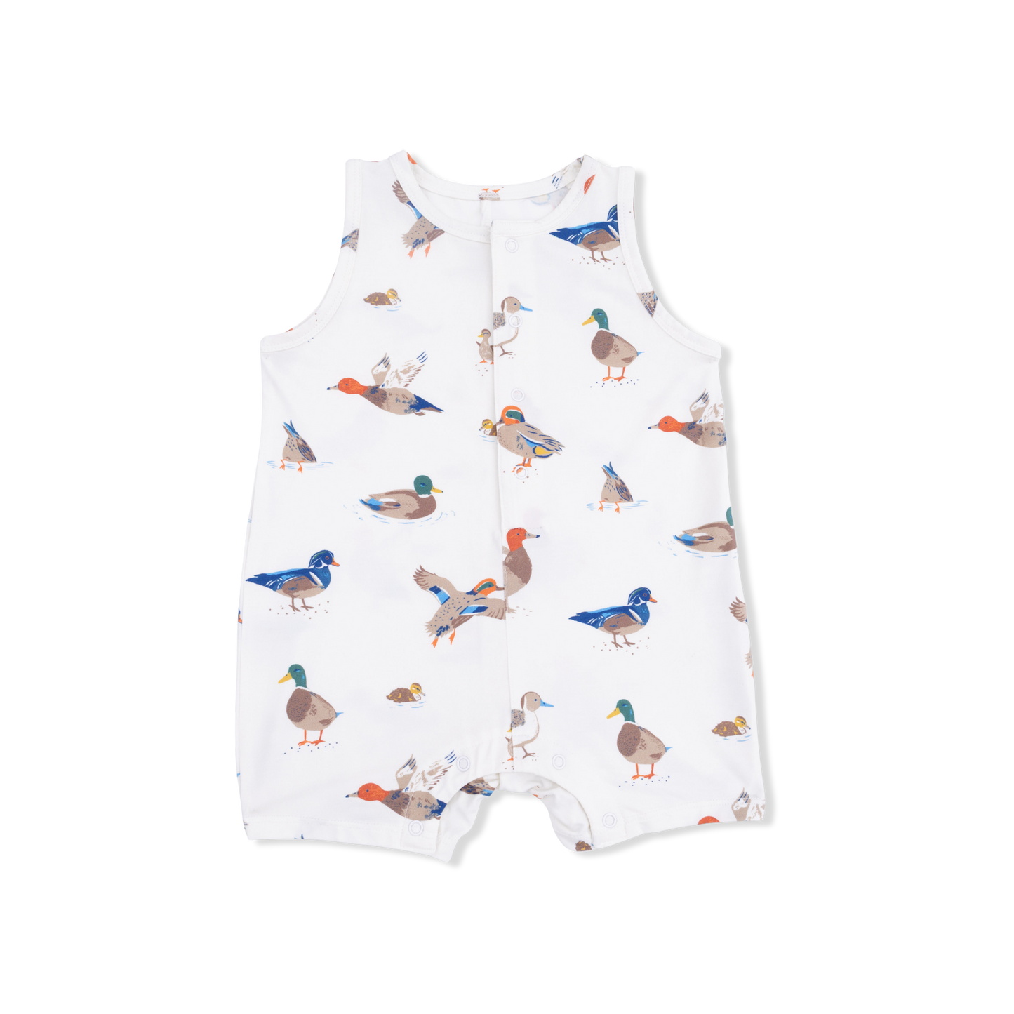Ducks - Sleeveless Shortie Romper-Angel Dear