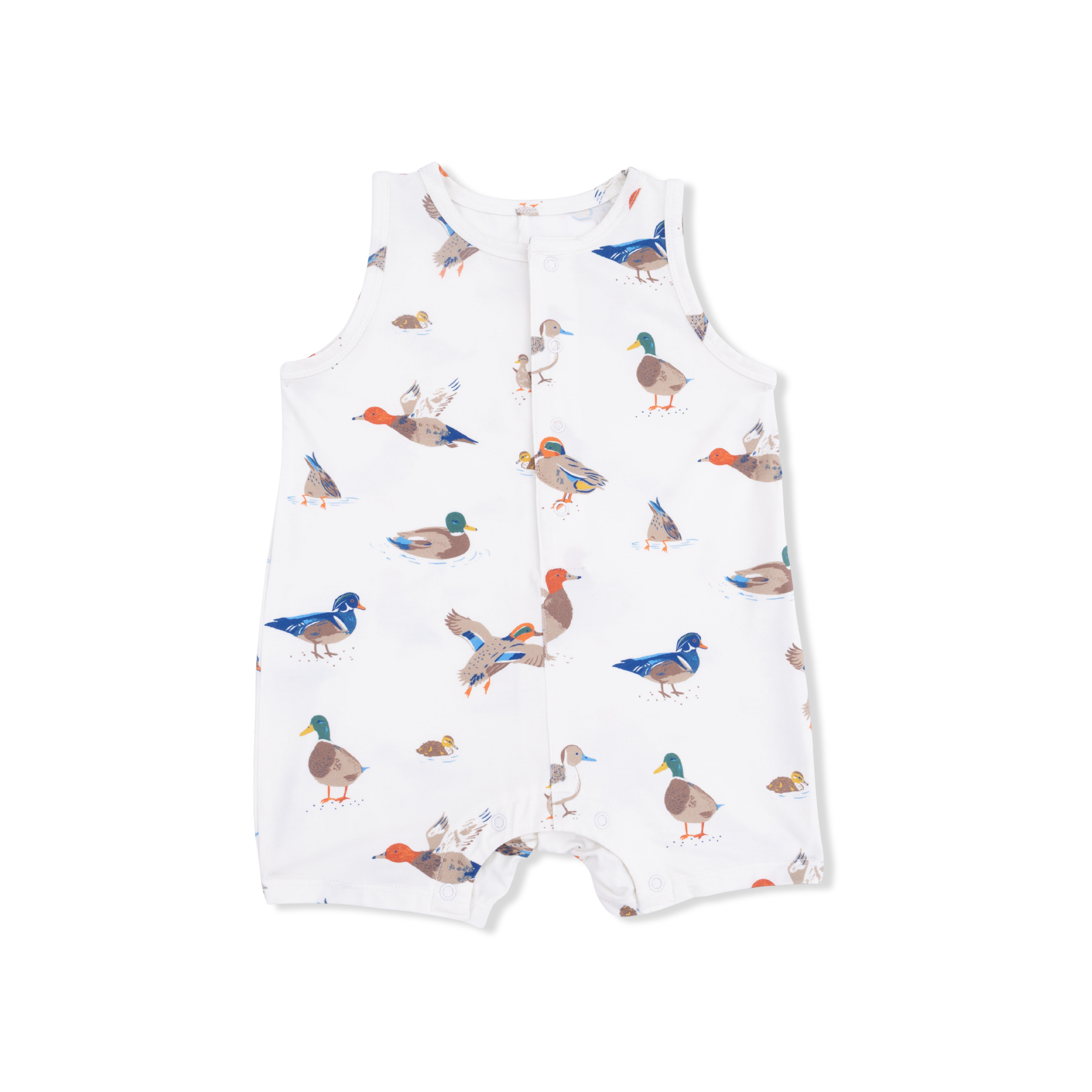 Ducks - Sleeveless Shortie Romper-Angel Dear