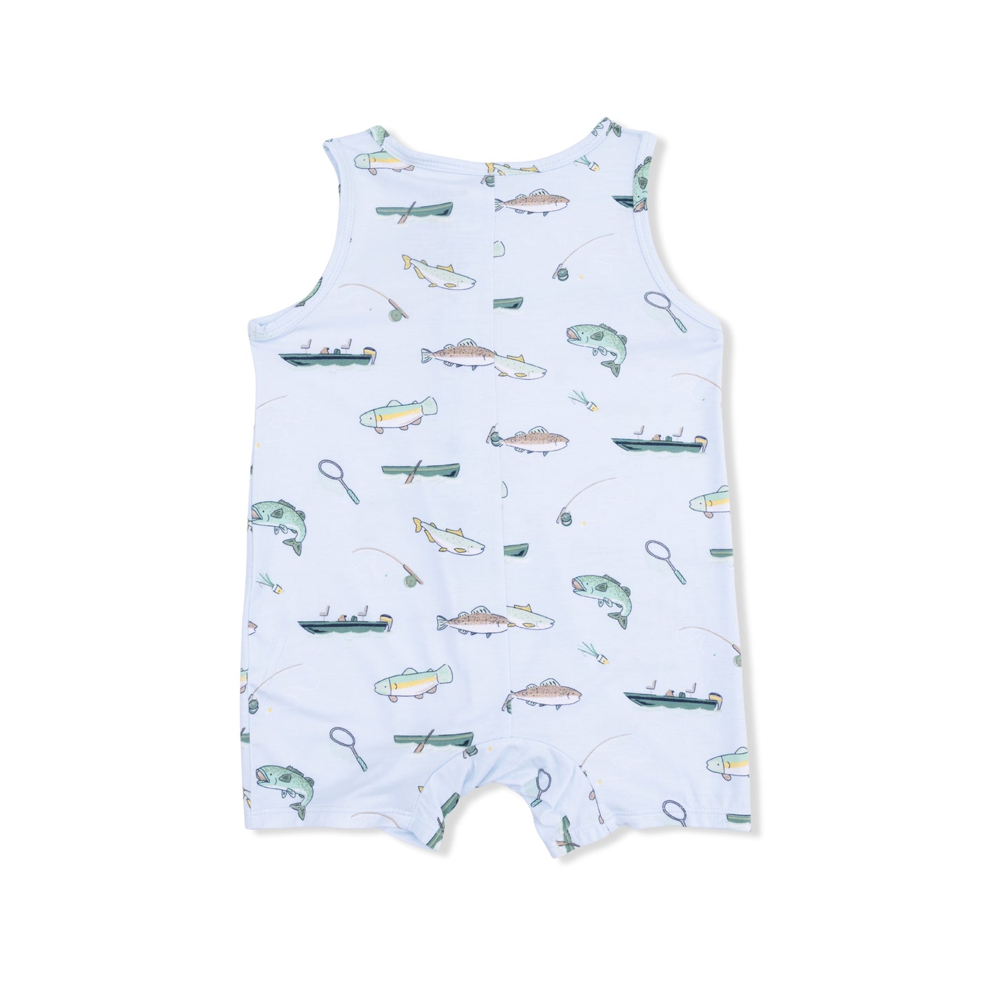 Fishing - Sleeveless Shortie Romper-Angel Dear