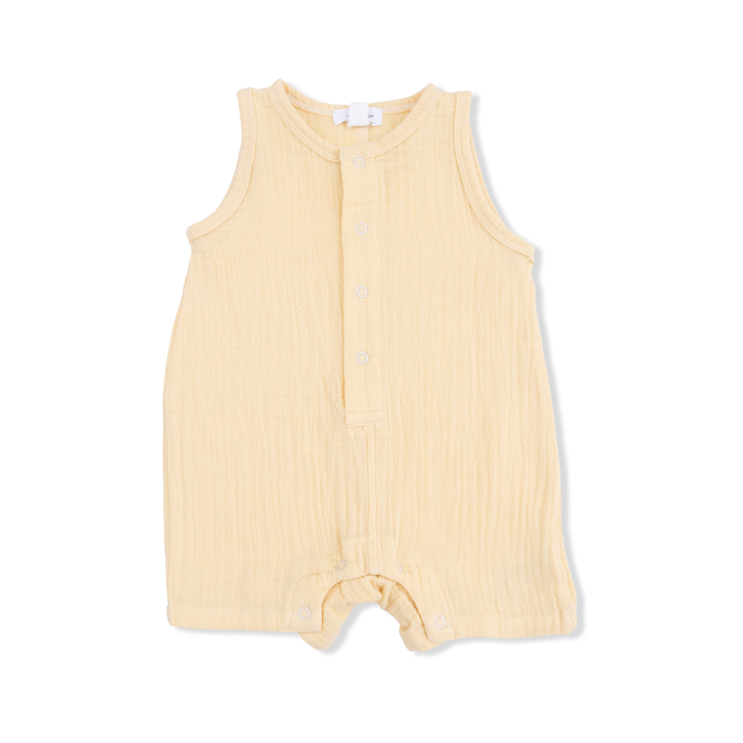 Solid Muslin Italian Straw - Sleeveless Shortie Romper-Angel Dear