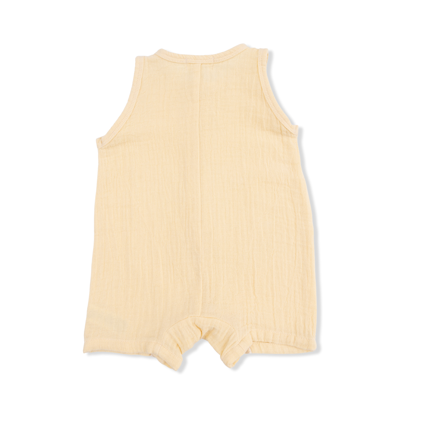 Solid Muslin Italian Straw - Sleeveless Shortie Romper-Angel Dear