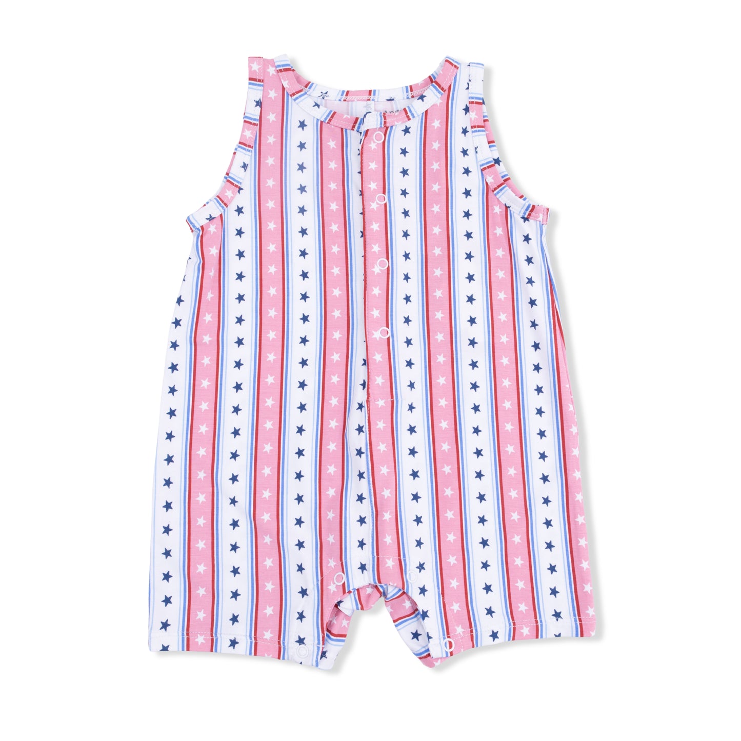 Stars and Stripes - Sleeveless Shortie Romper-Angel Dear